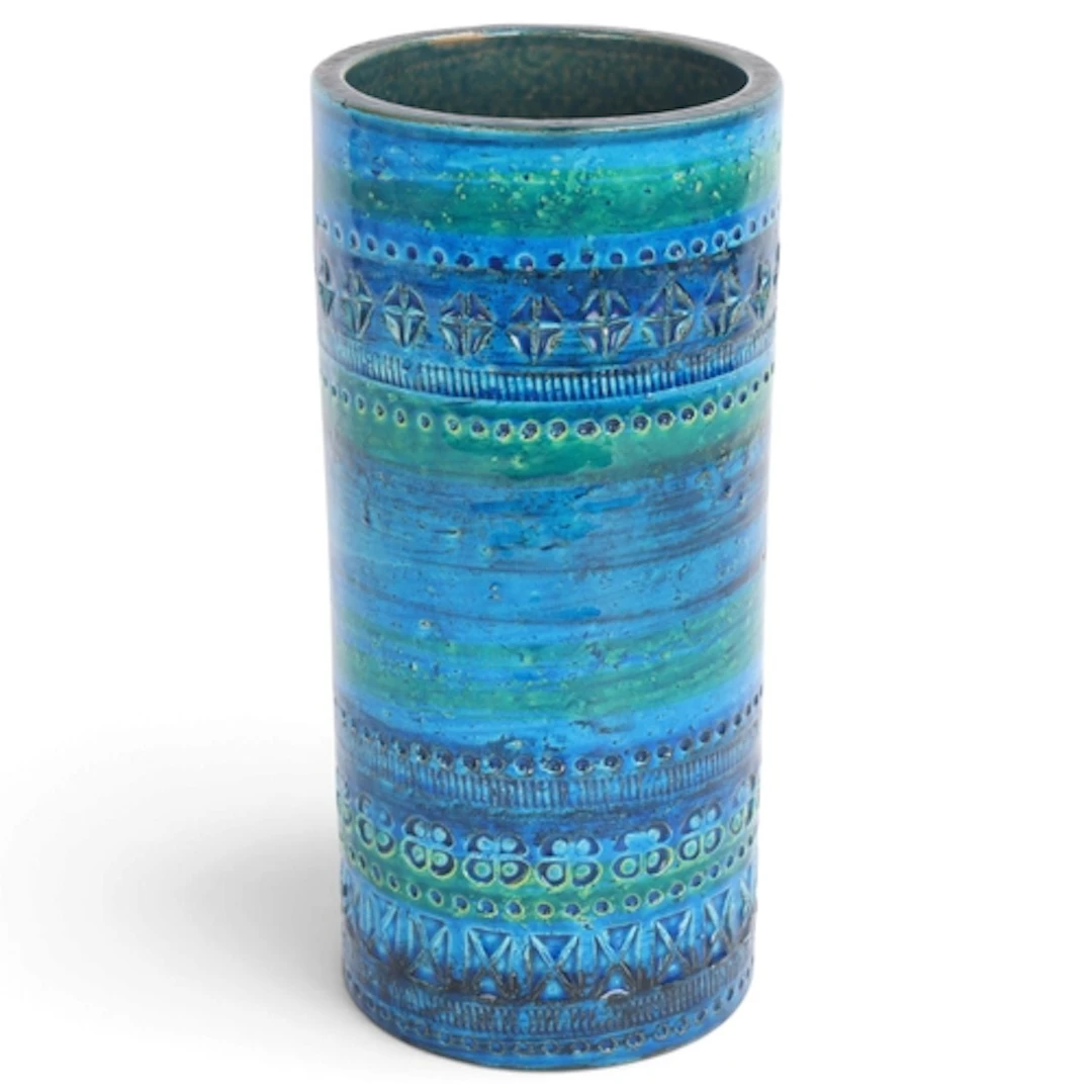 ALDO LONDI for Bitossi, Italy, a cylindrical vase glazed in ...