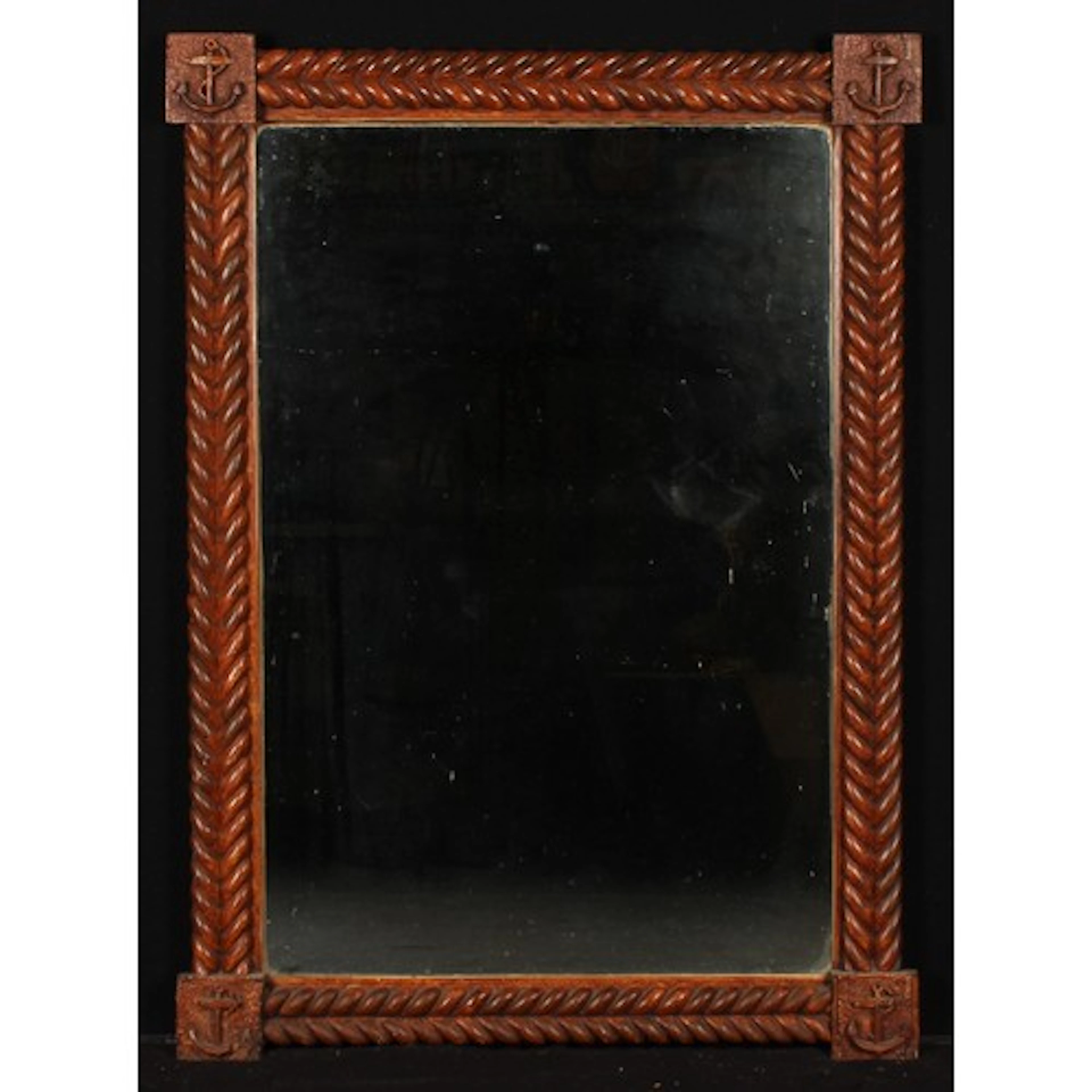 A late 19th/early 20th century scumbled looking glass, of na...