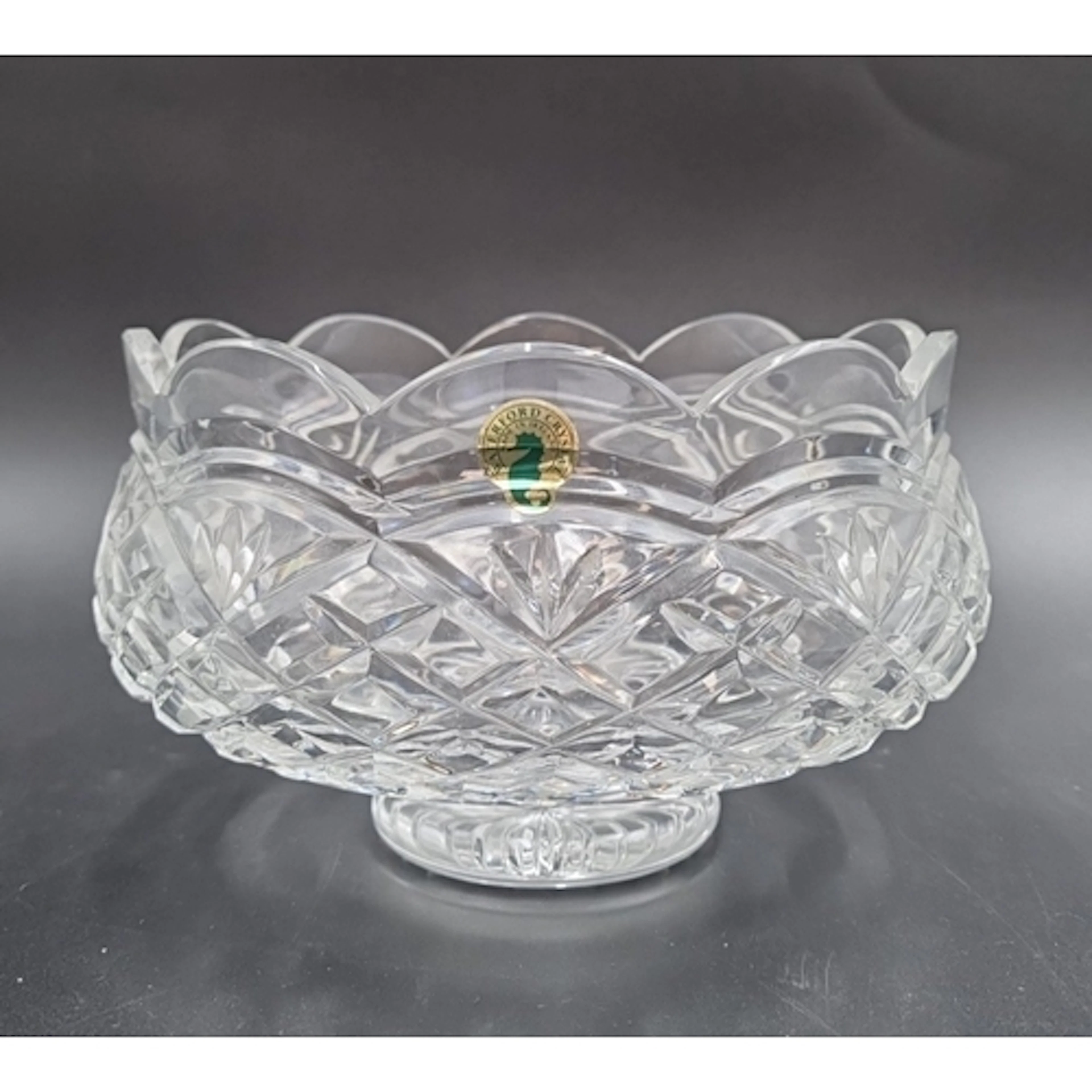 Waterford Cut Crystal Pedestal Bowl H:12cm x W:18.5cm