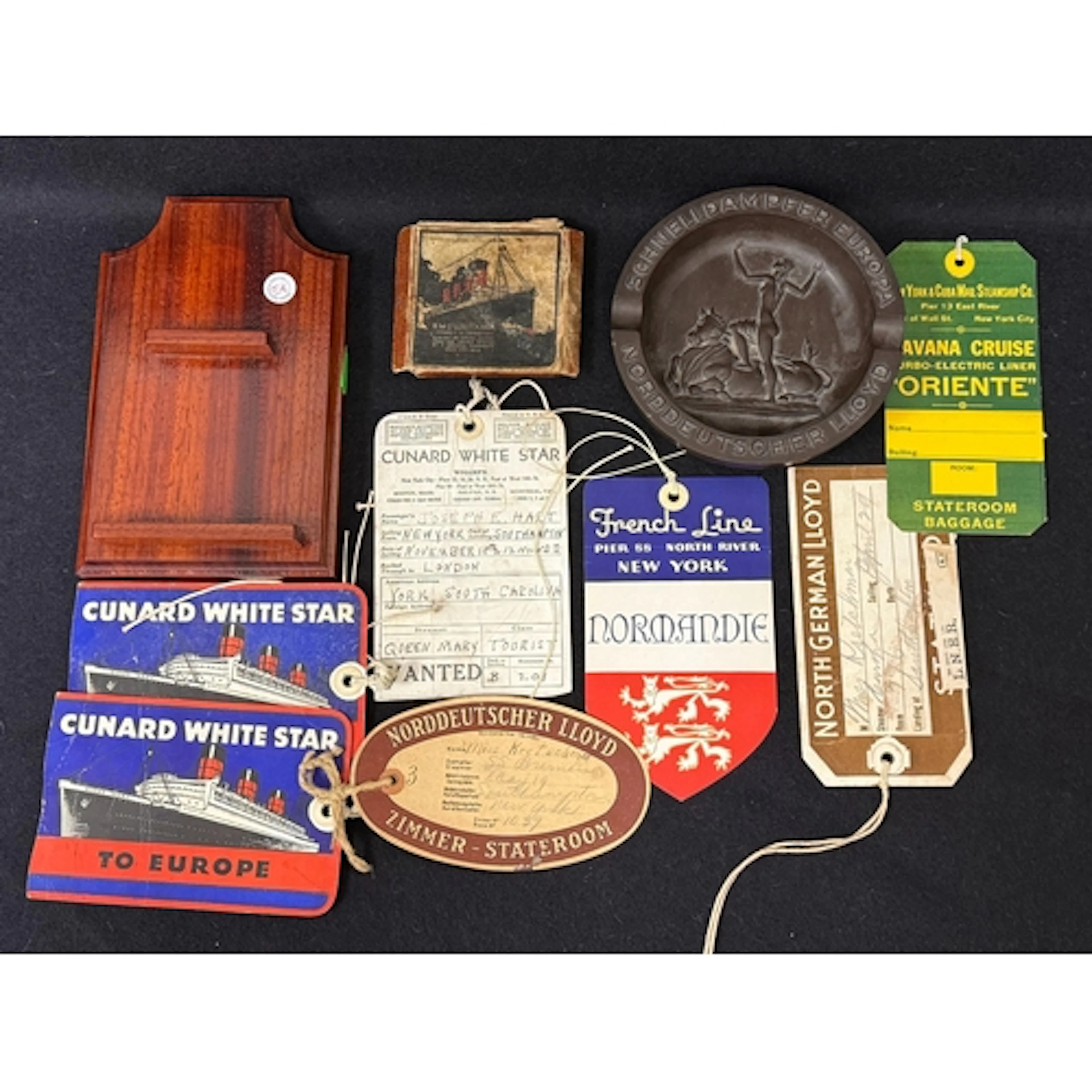 Ocean Liner: Ocean Liner: Original baggage tags from Norman...
