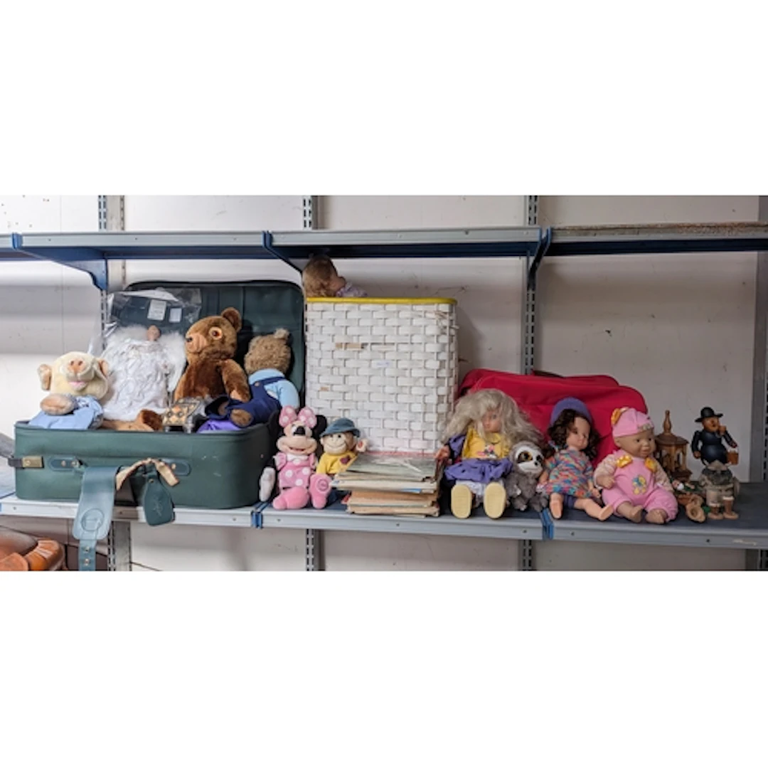 Suitcase containing assorted child's teddy bears and toys wi...