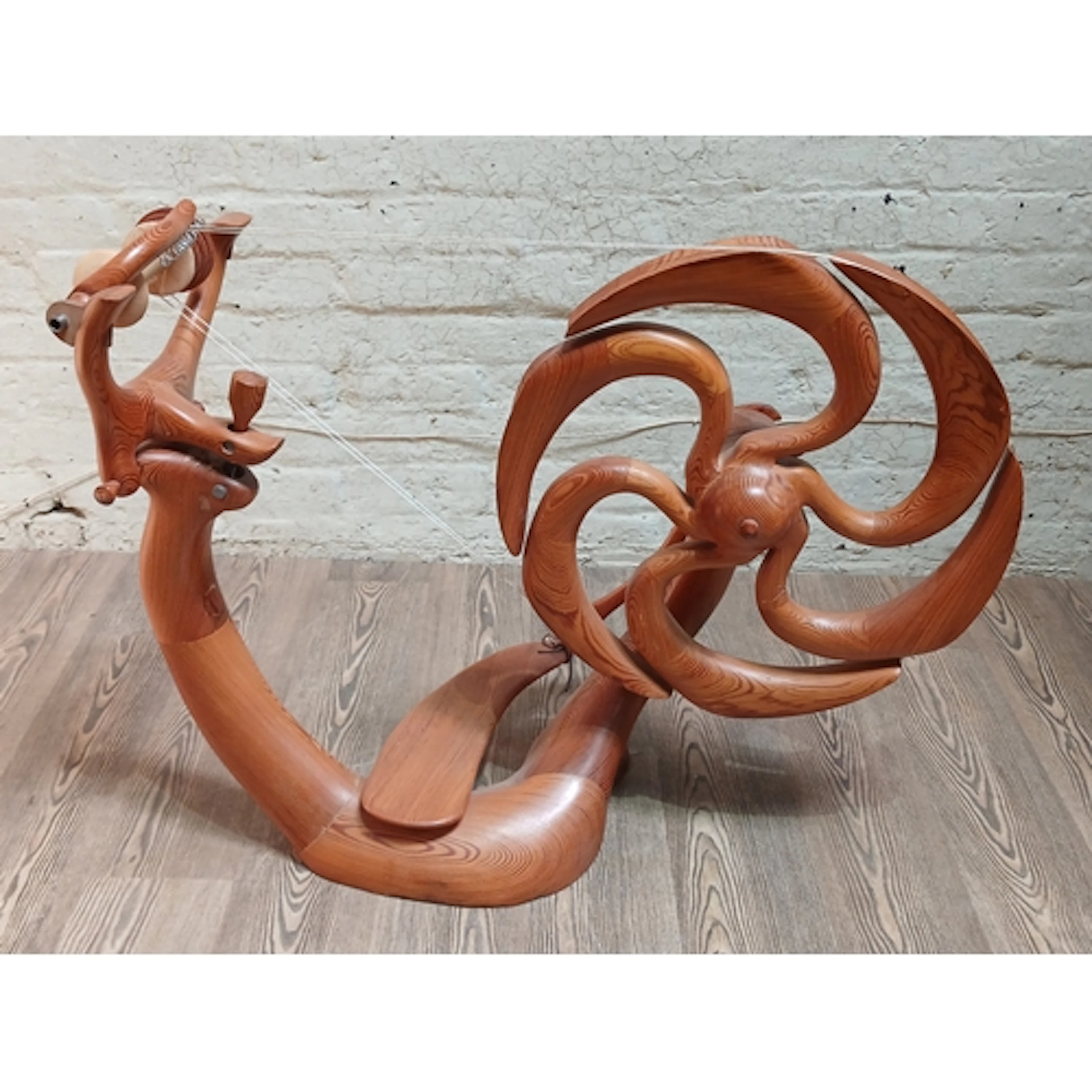John Southworth Prescott (b1939), spinning wheel, pitch pine...