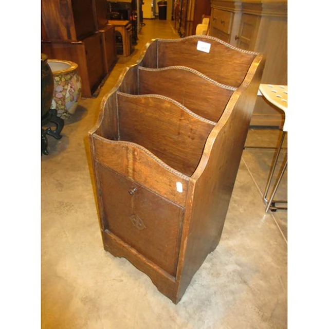 1920's Oak Coal Purdonium News Rack, 34x30x73cm h