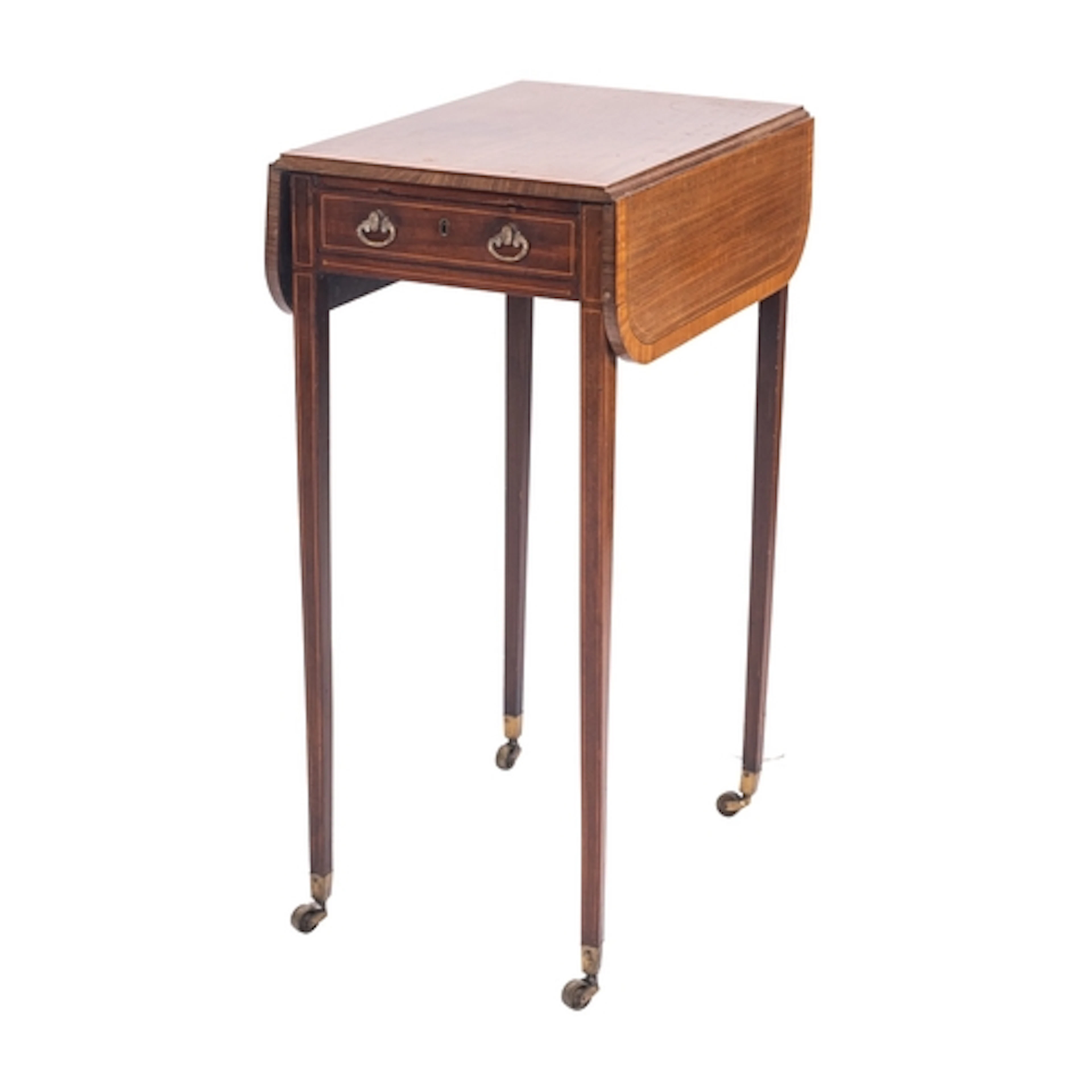 A George III mahogany drop-leaf 'lamp table', circa 1800; th...