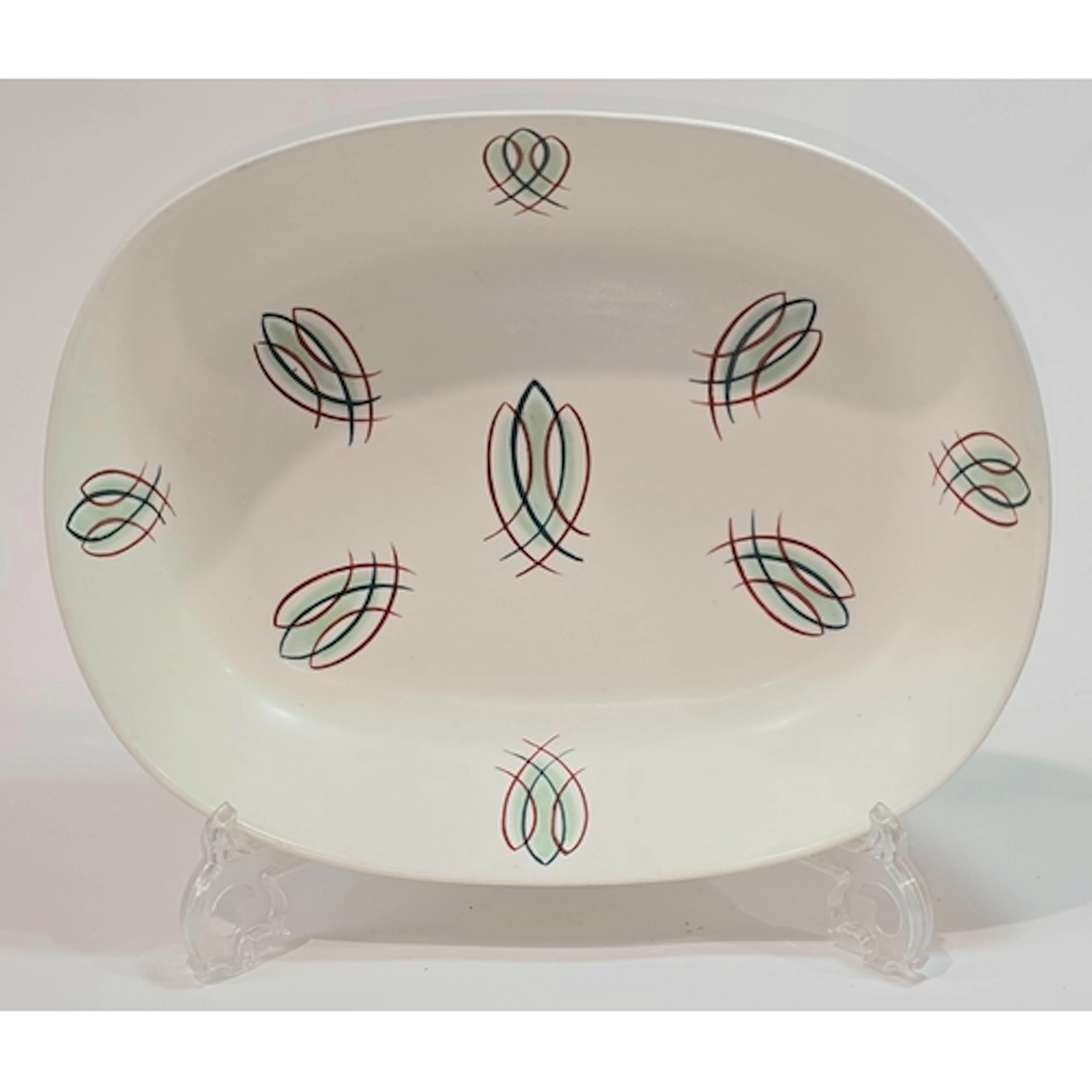 Poole Pottery shape 340 PX pattern freeform bowl 12" x 9.4".