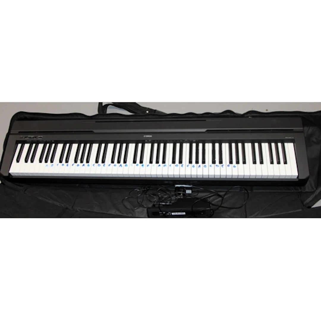Yamaha digital piano ref:P-45 c/w foot pedal and mains cable...