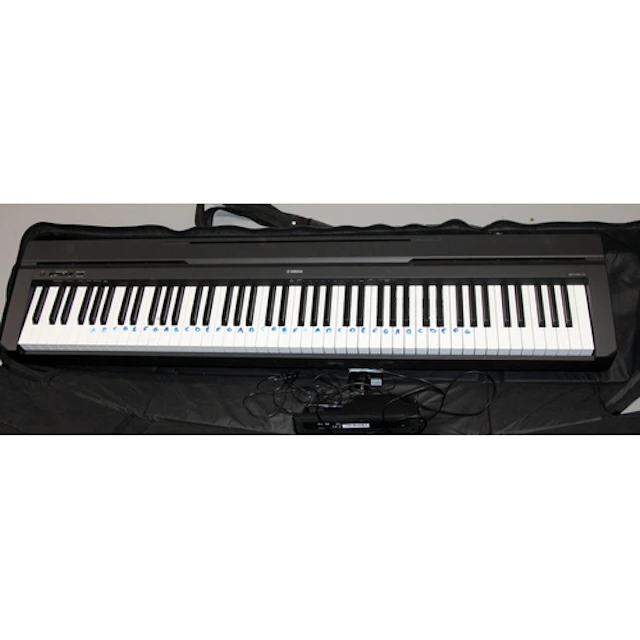 Yamaha digital piano ref:P-45 c/w foot pedal and mains cable...