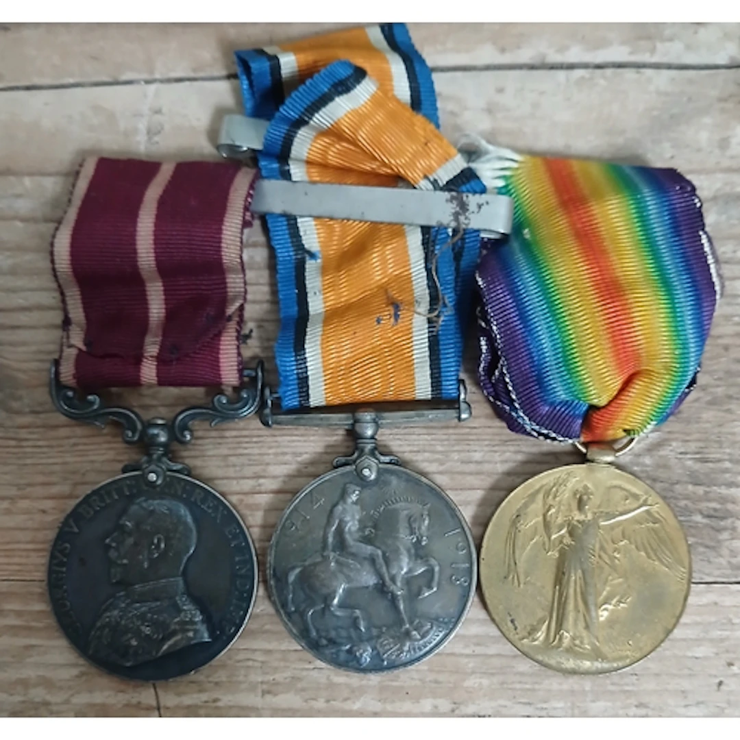 A WWI group of three awarded to 40584 CLP E MIDGLEY C.M.G. B...