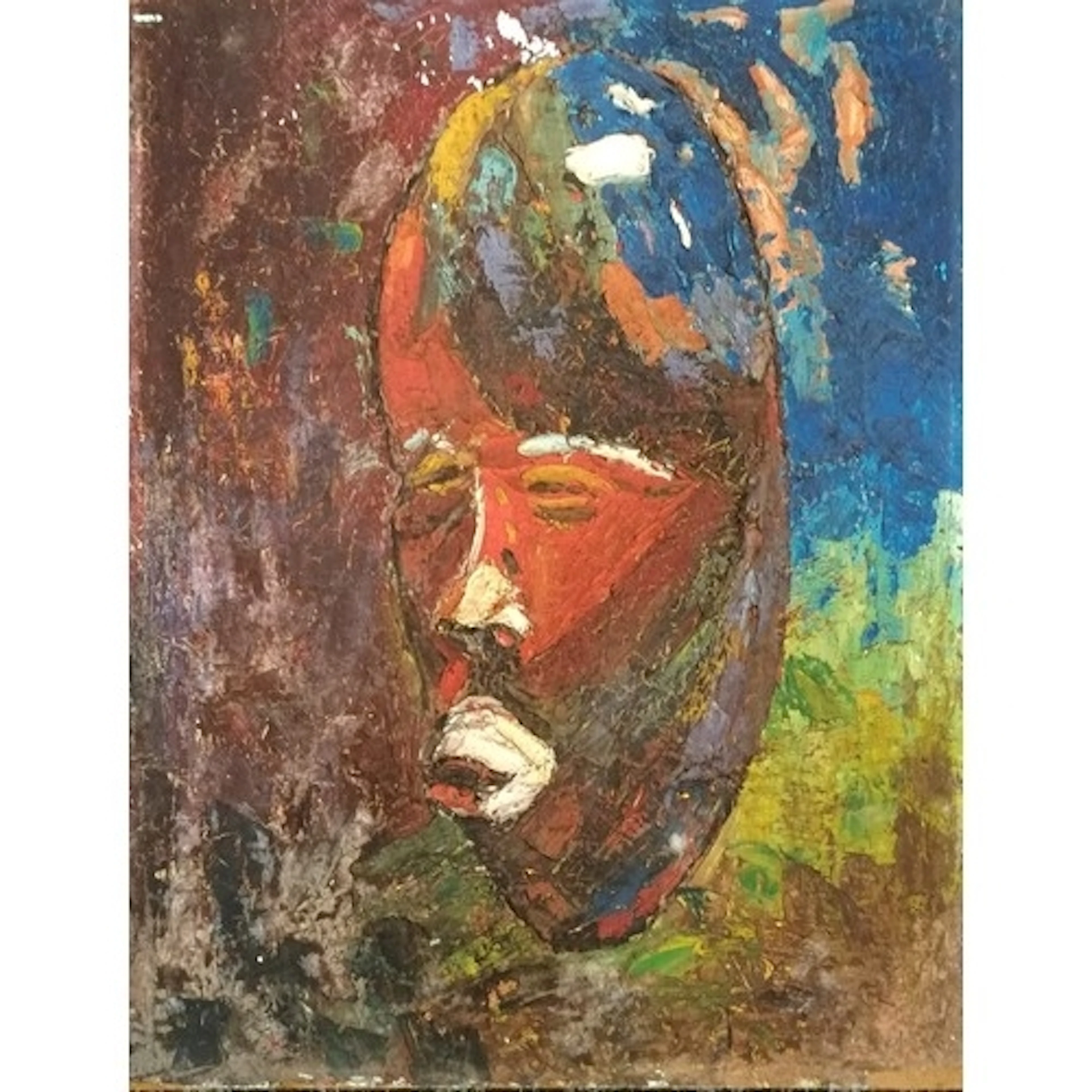 Faustin Kitsiba (Dakar) contemporary oil painting on board o...