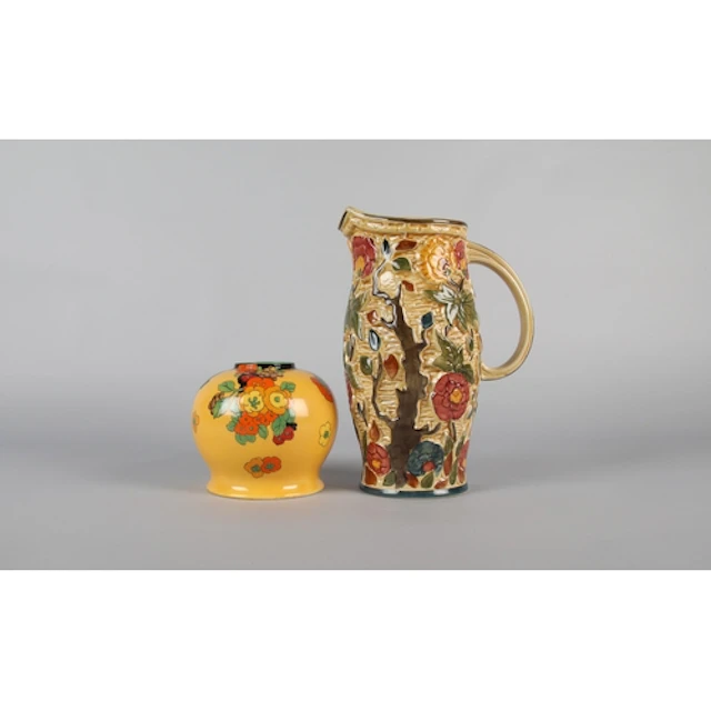Royal Doulton baluster vase with floral decoration and hand ...