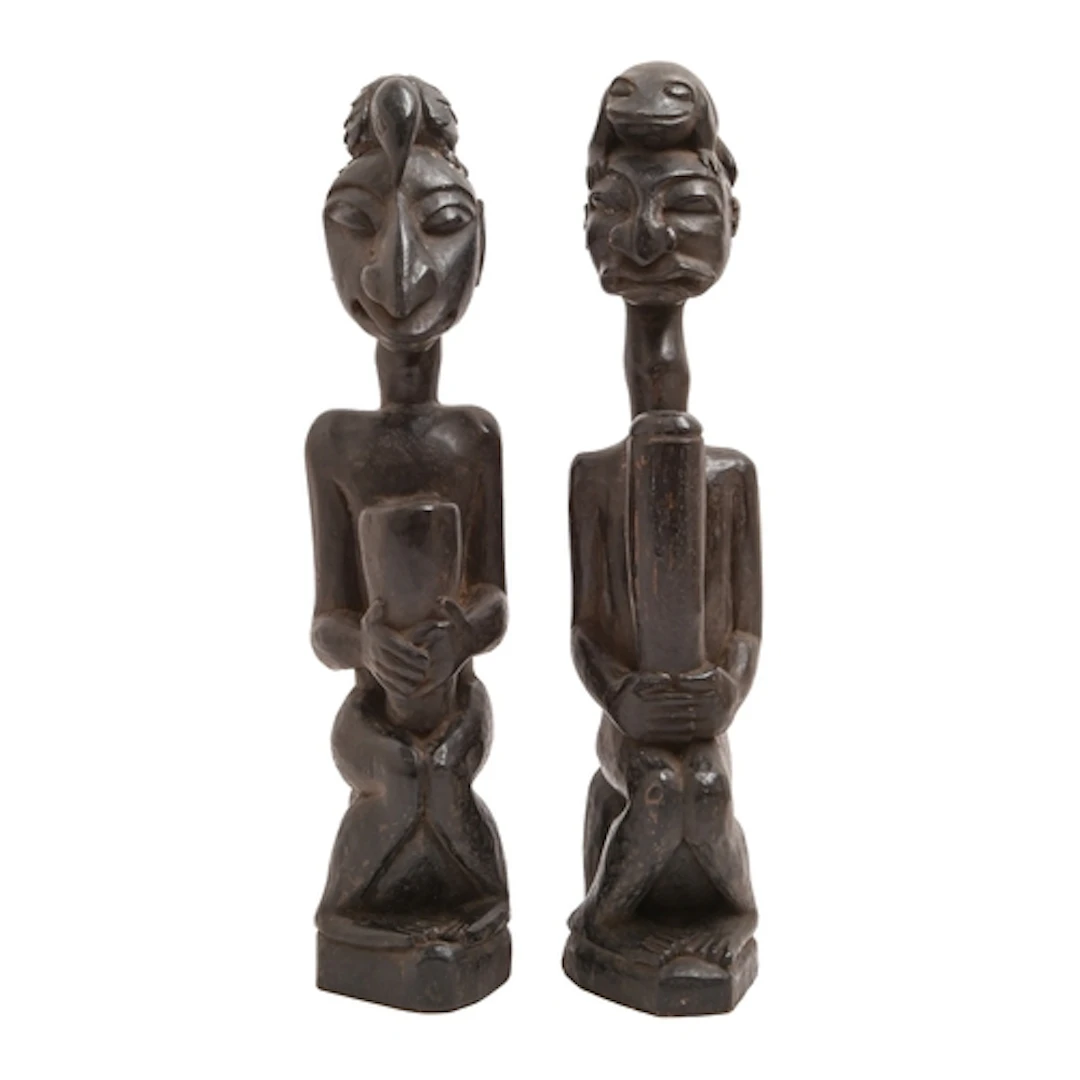 Tribal Art. Two carved blackwood figures, East Africa, 20th ...