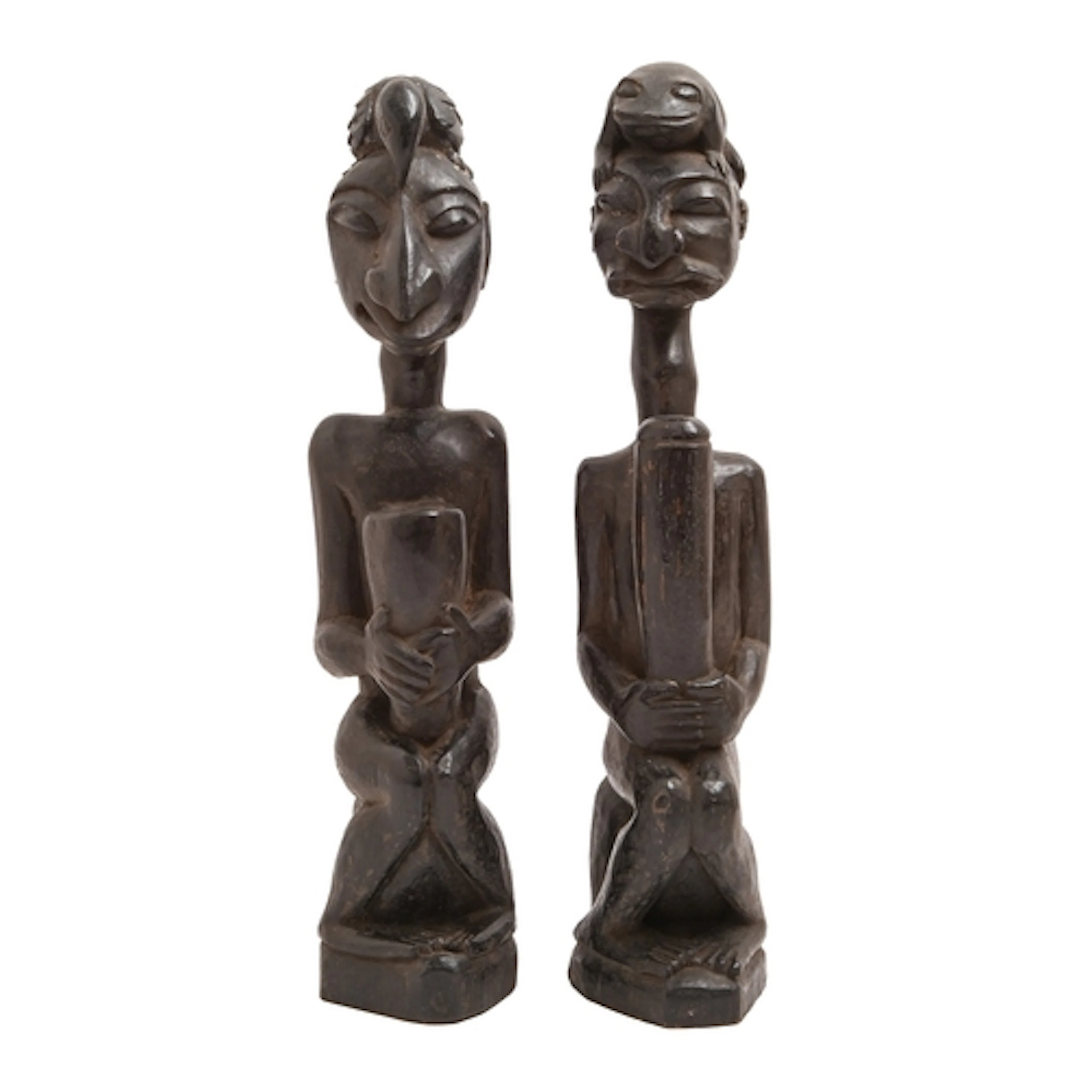 Tribal Art. Two carved blackwood figures, East Africa, 20th ...