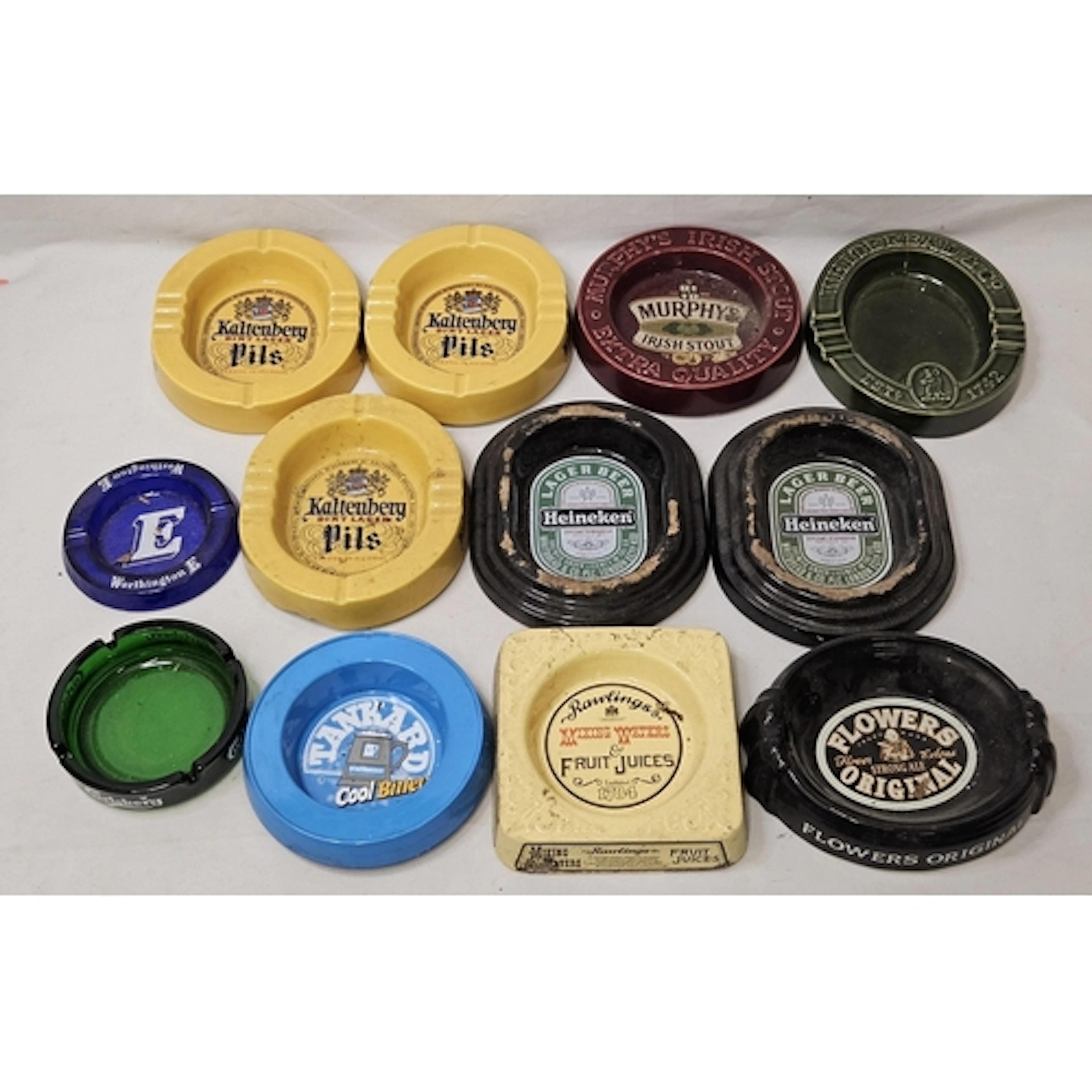Pub Ashtrays incl. Heineken, Whitbread, Gold Label, Rawlings...