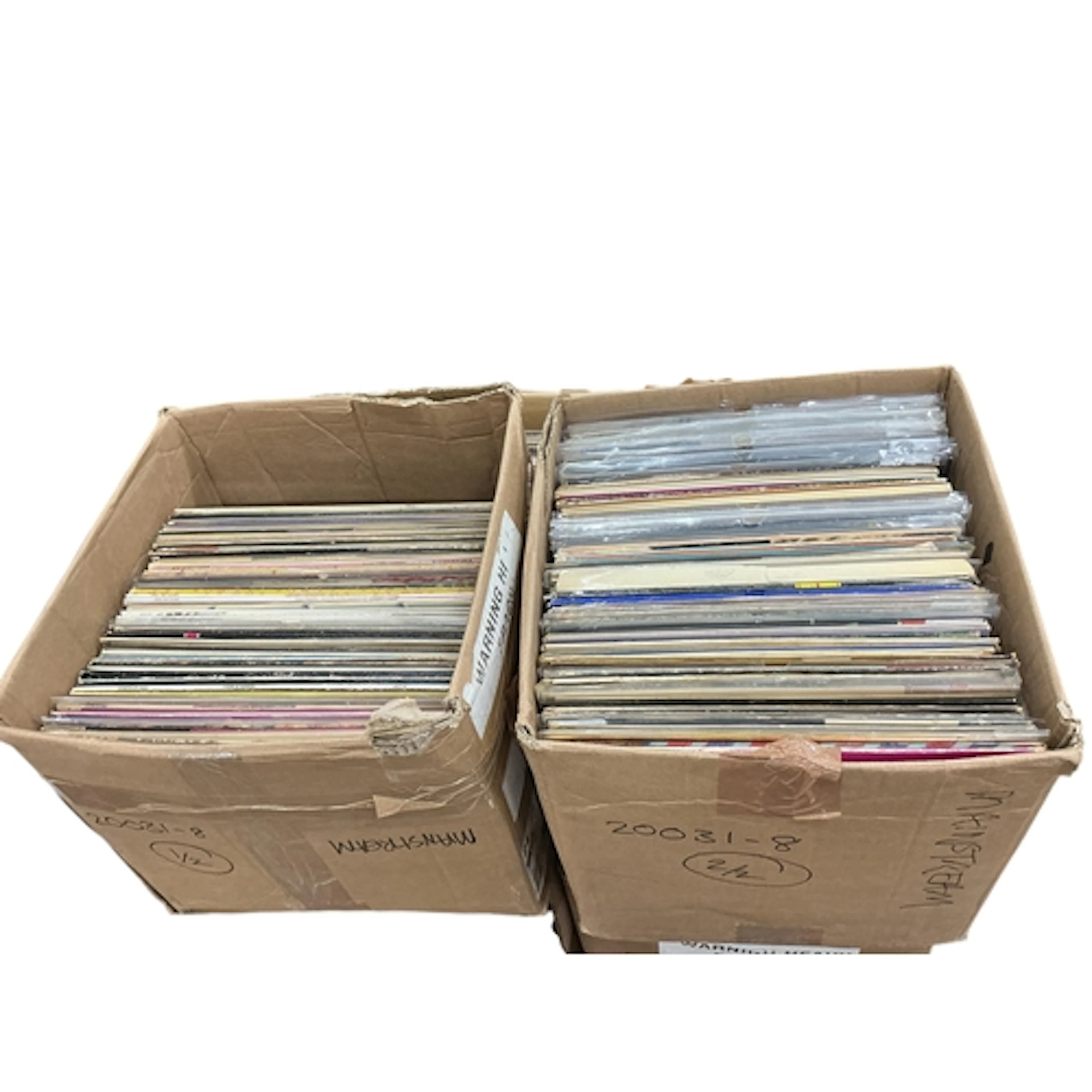 Two boxes of jazz LP record albums, artists including; Mayna...