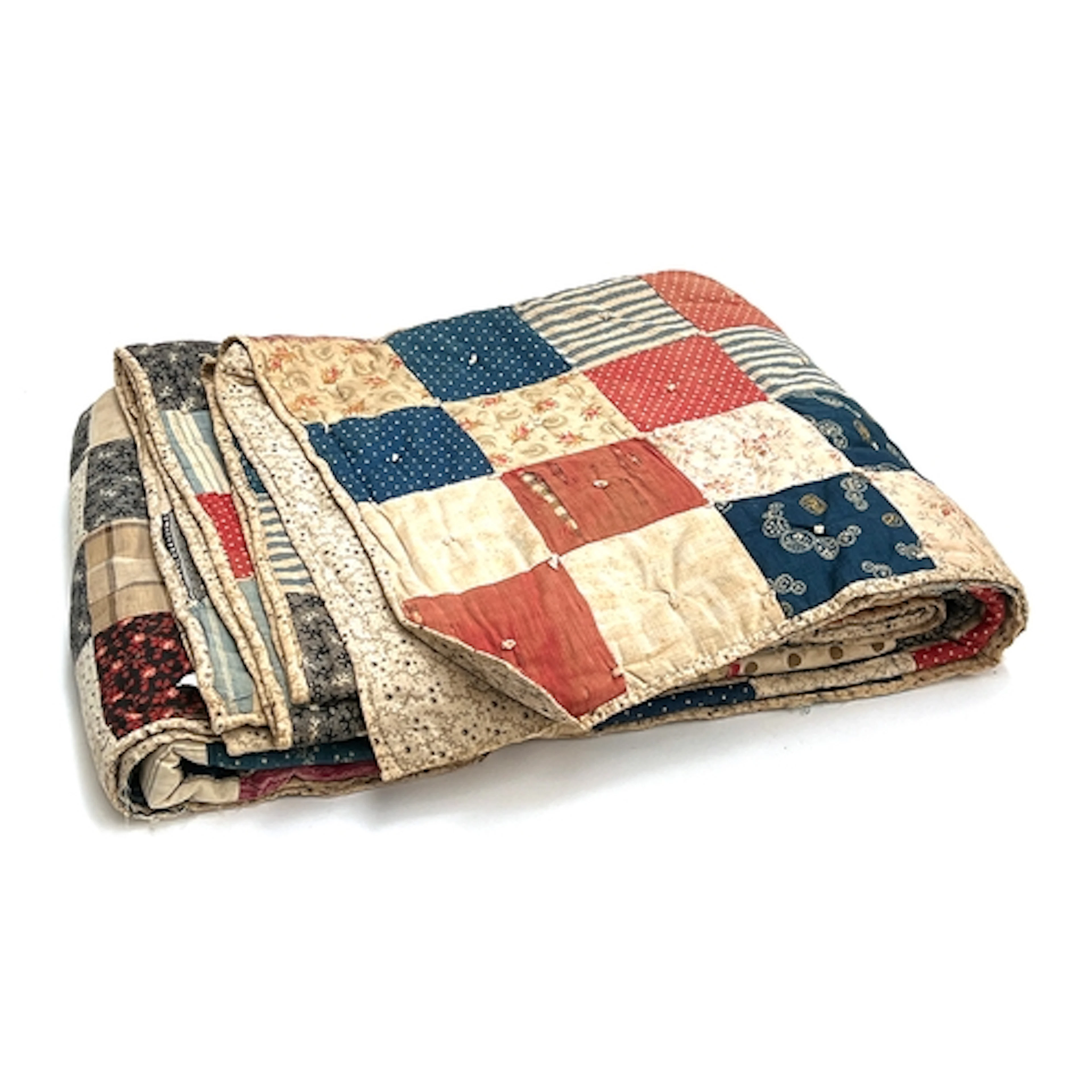 An antique American patchwork quilt, 205x174cm