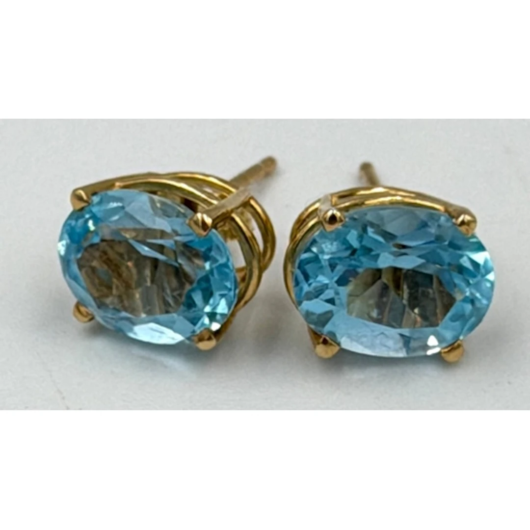 A pair of 14ct gold and Topaz earrings
