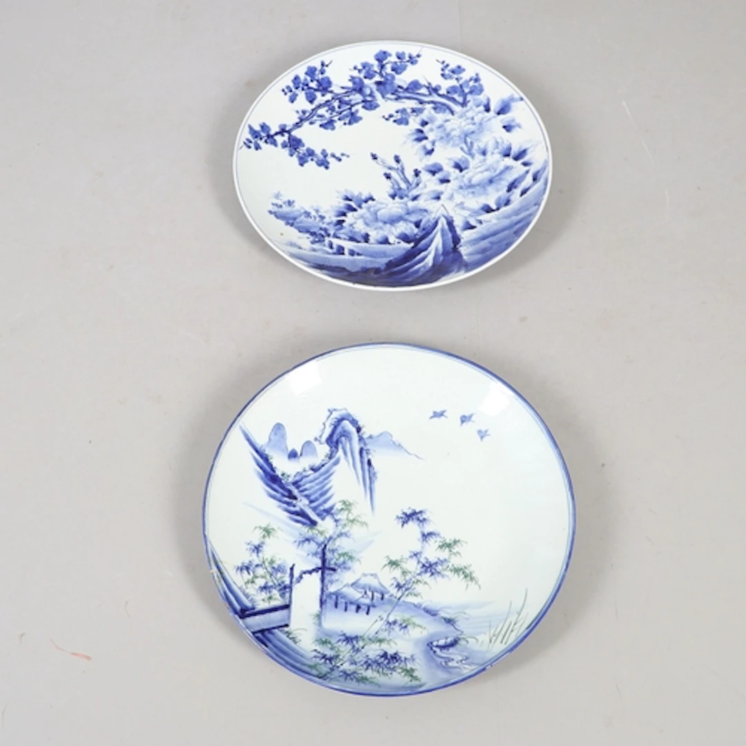 TWO LARGE JAPANESE PORCELAIN CHARGERS. Including a large Ari...