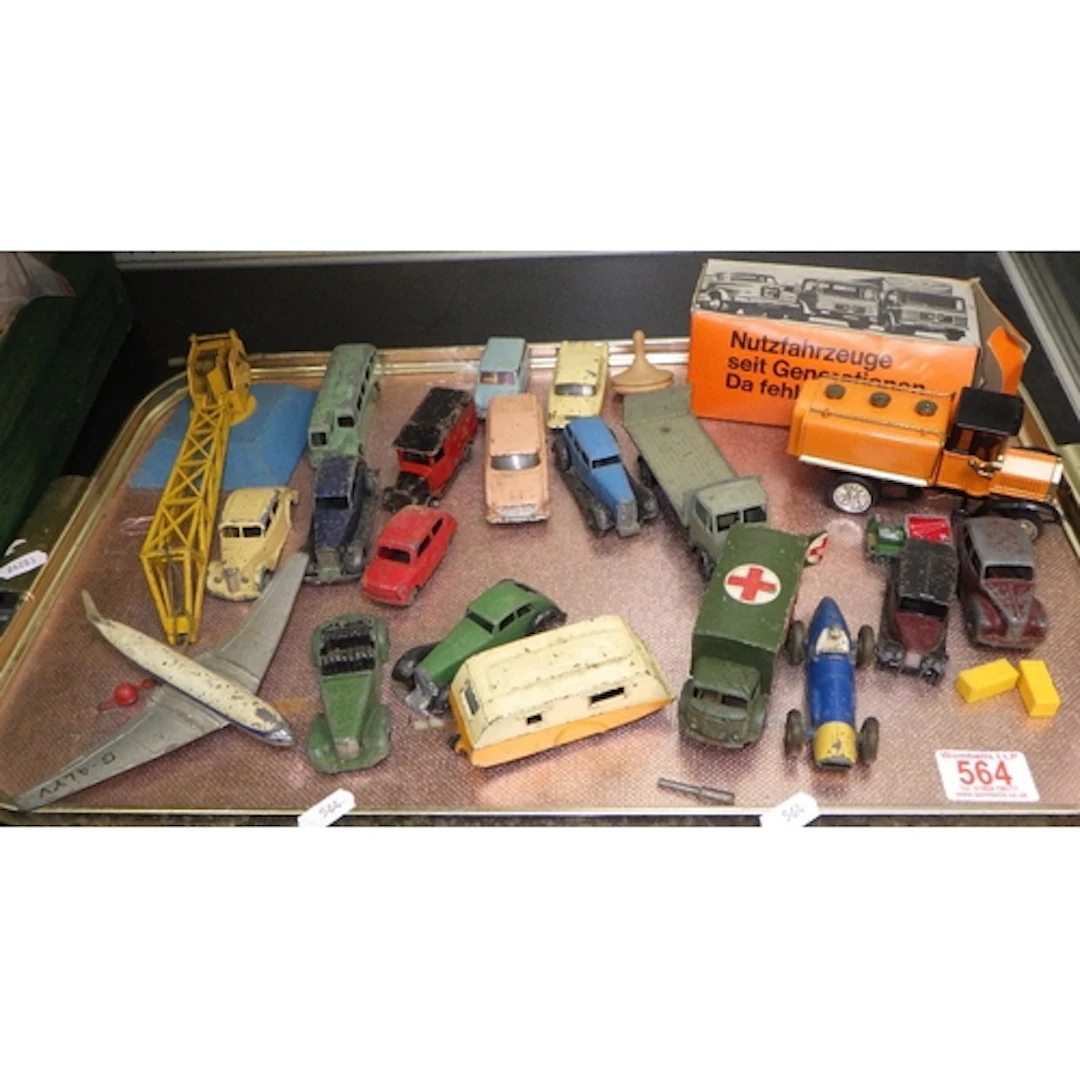 A qty of playworn die-cast vehicles