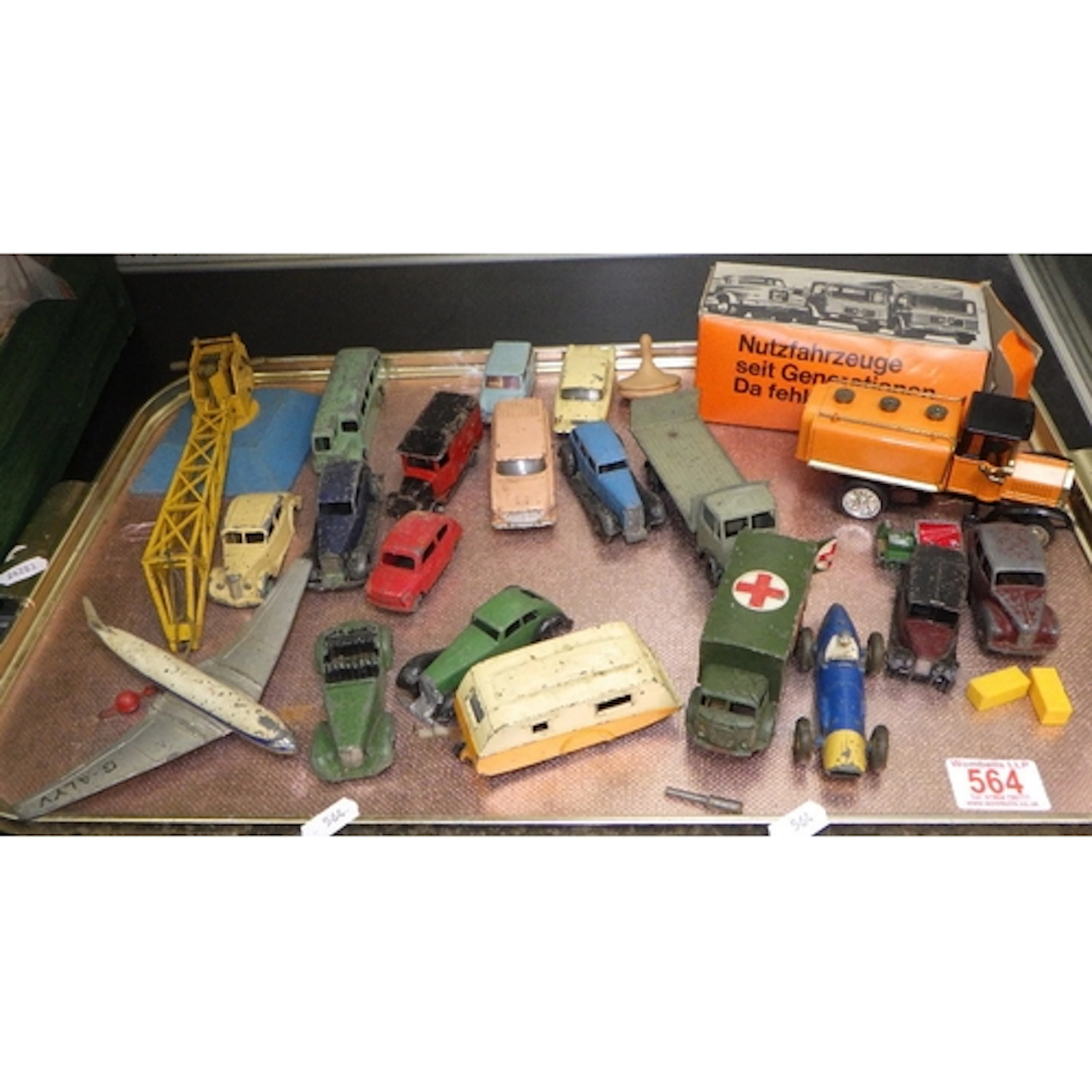 A qty of playworn die-cast vehicles