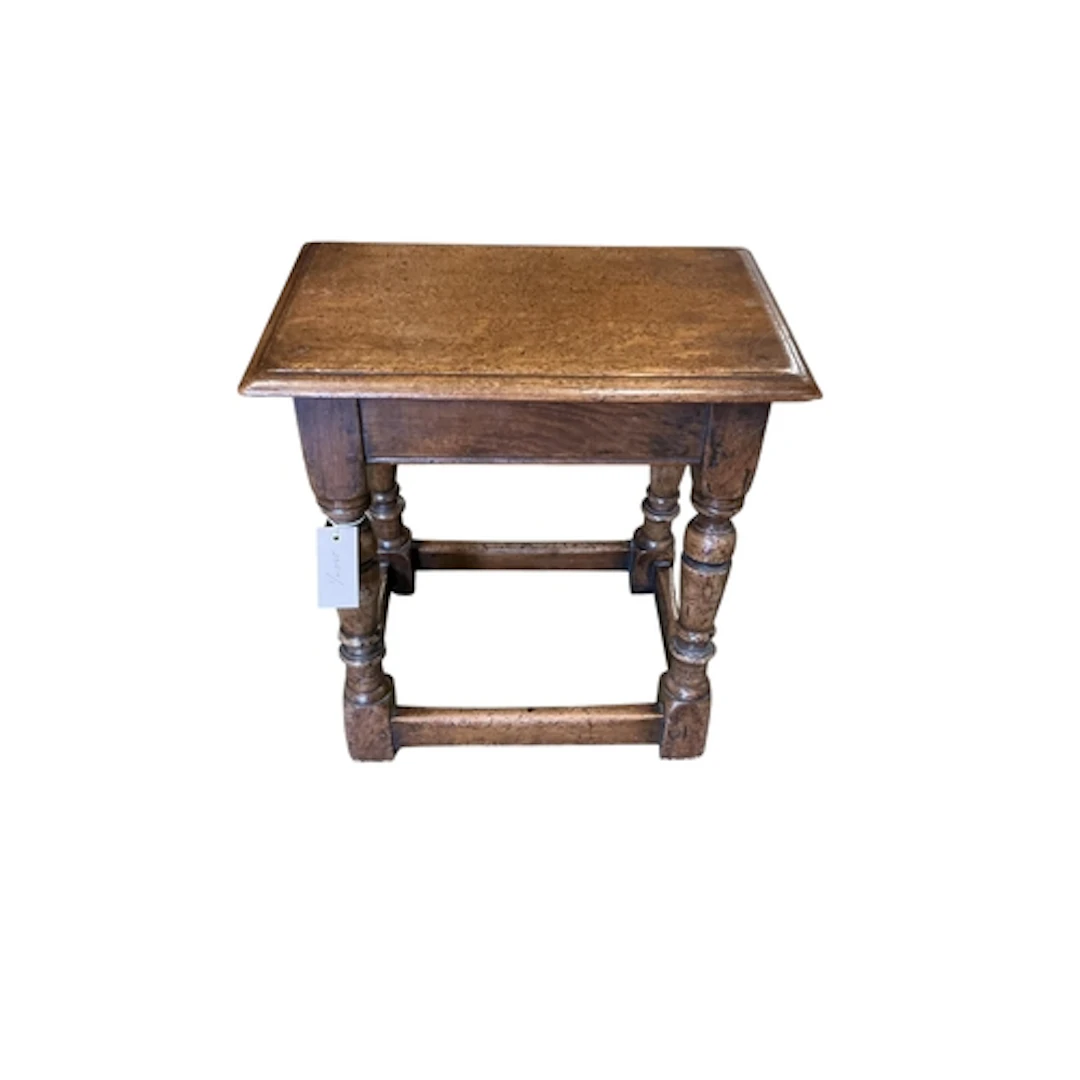 An oak joint stool, width 44cm, depth 28cm, height 46cm...