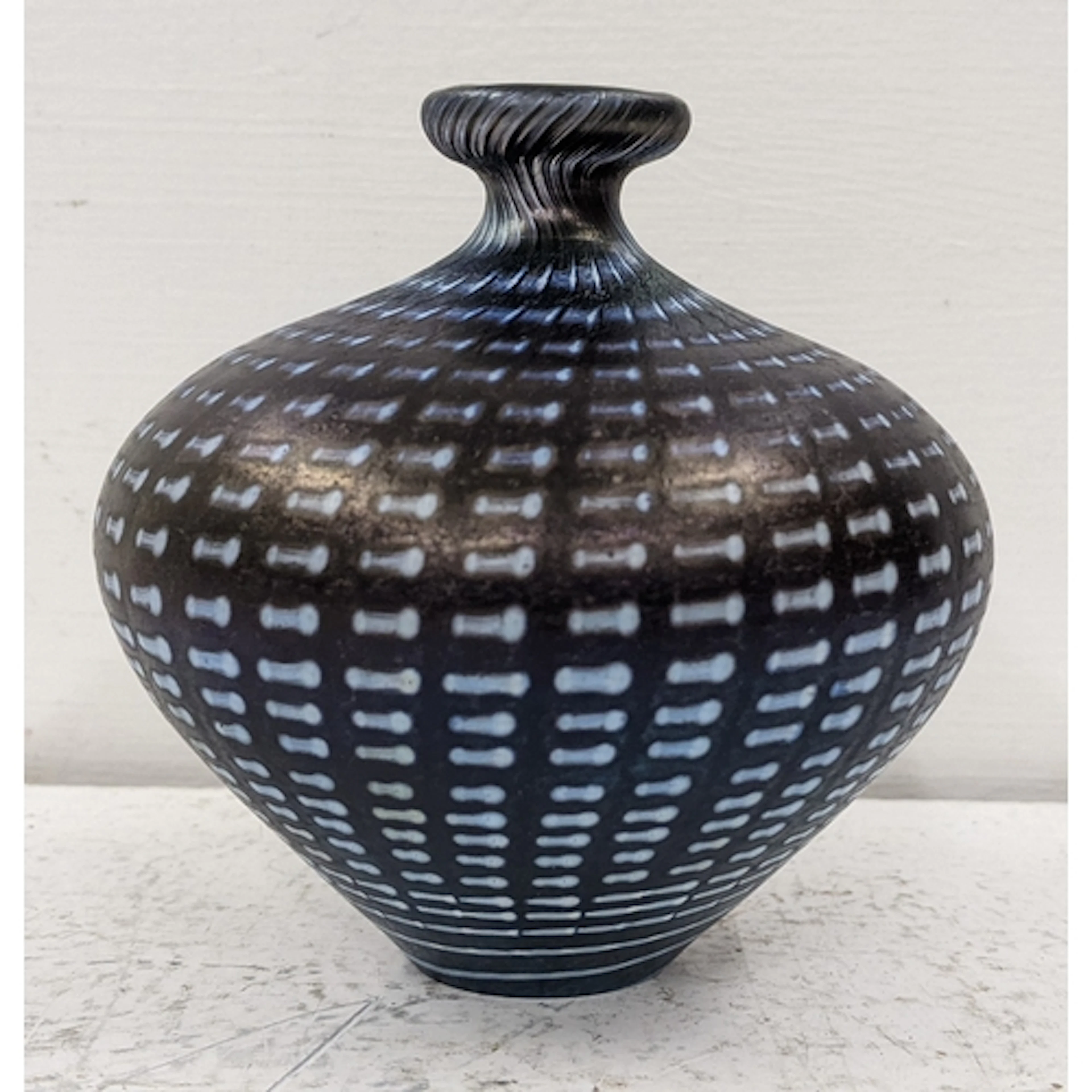 A Kosta Boda 'Minos' art glass vase designed by Bertil Valli...