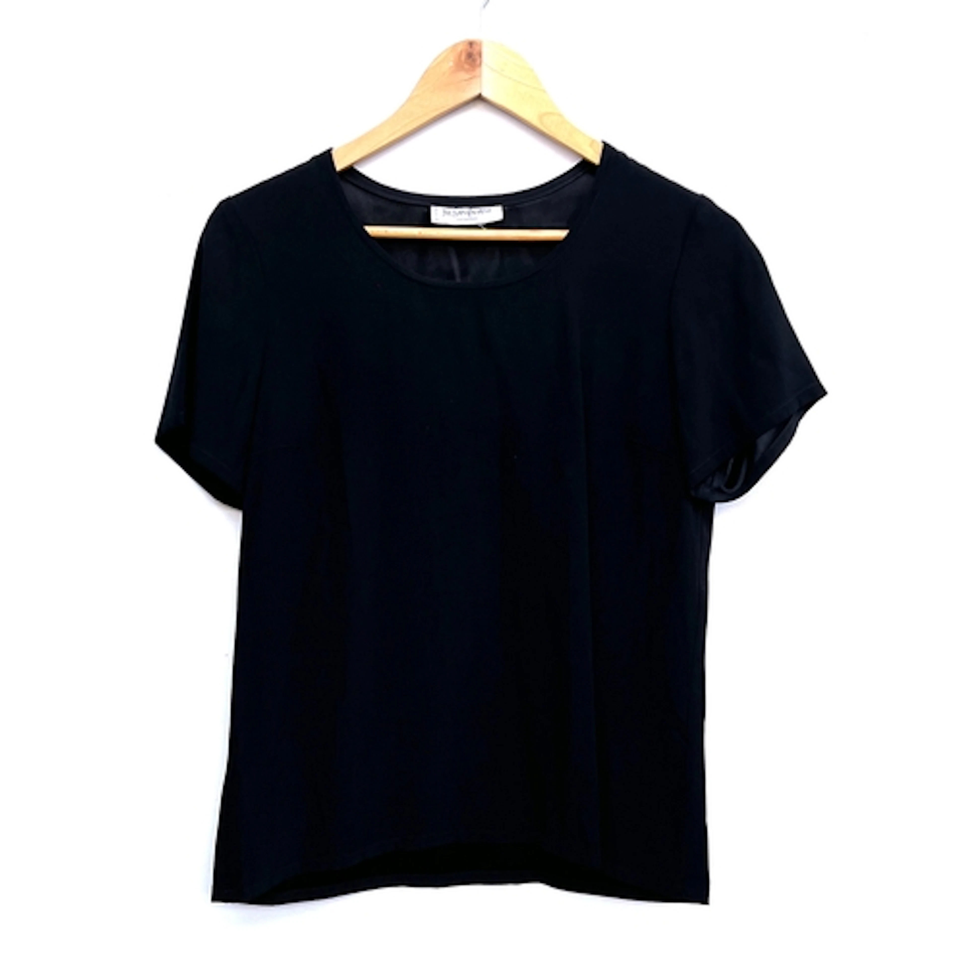 A Yves Saint Laurent Variation black silk top, approx. size ...