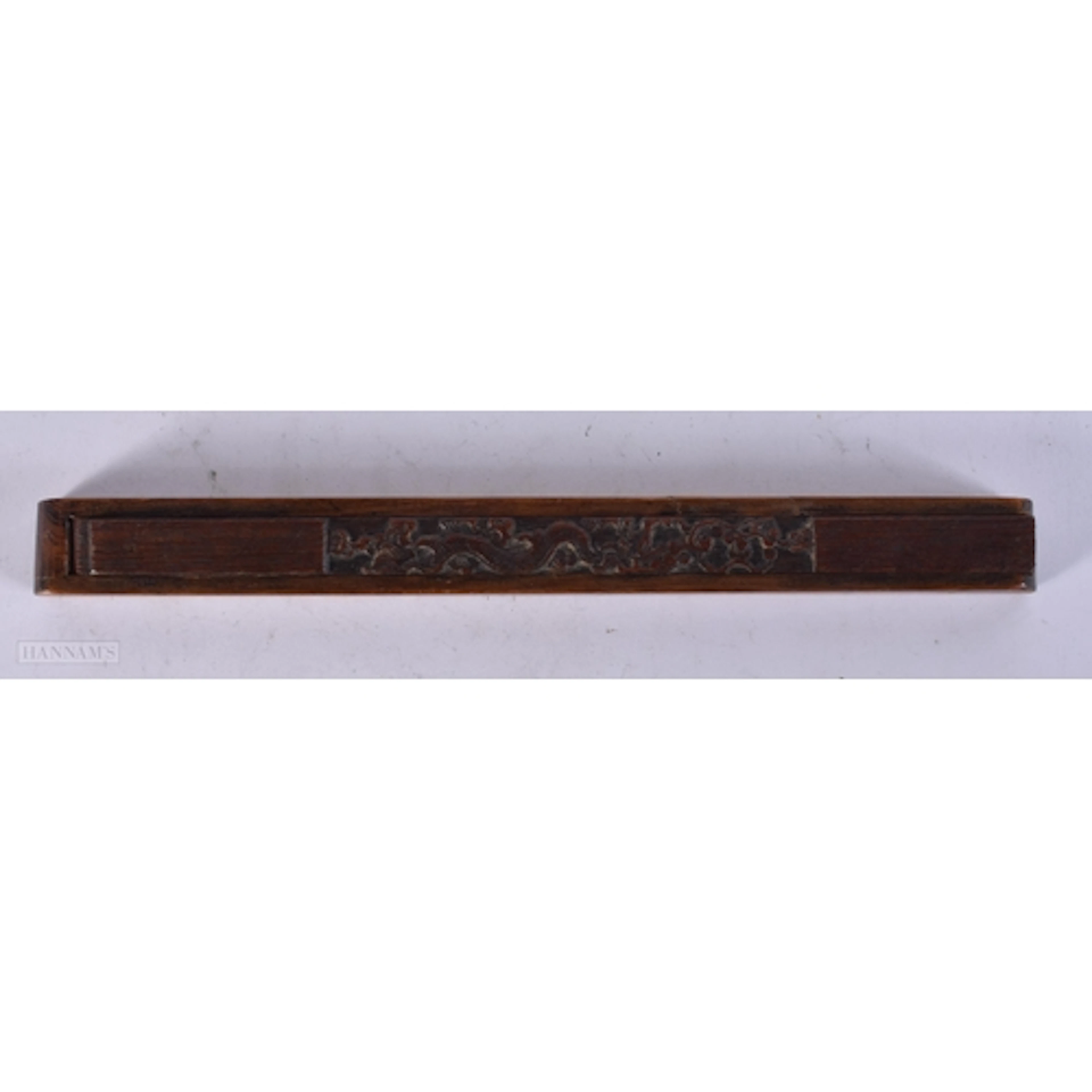 AN UNUSUAL CHINESE QING DYNASTY CARVED WOOD SLIDING CHOPSTIC...