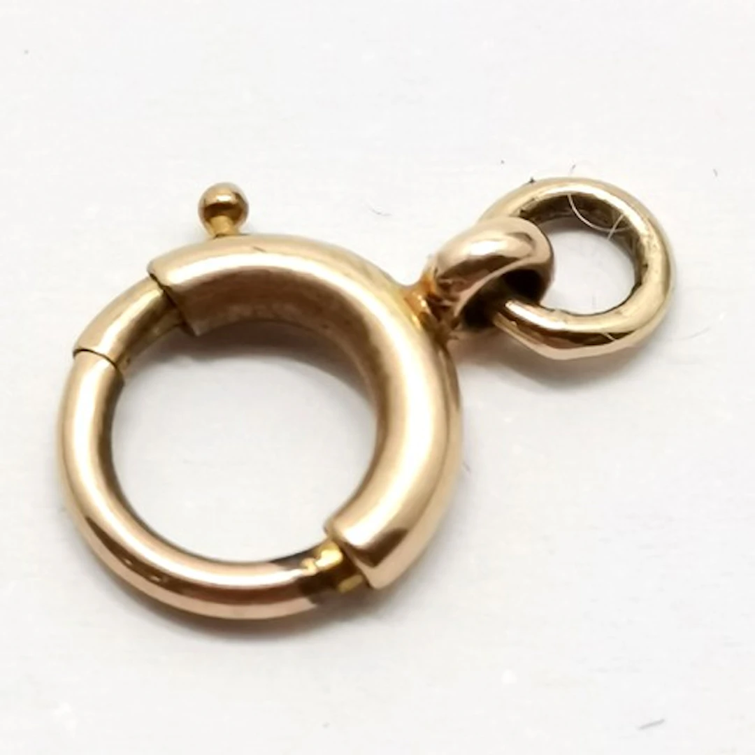 Antique unmarked (touch tests as) gold bolt ring clasp - 8.5...