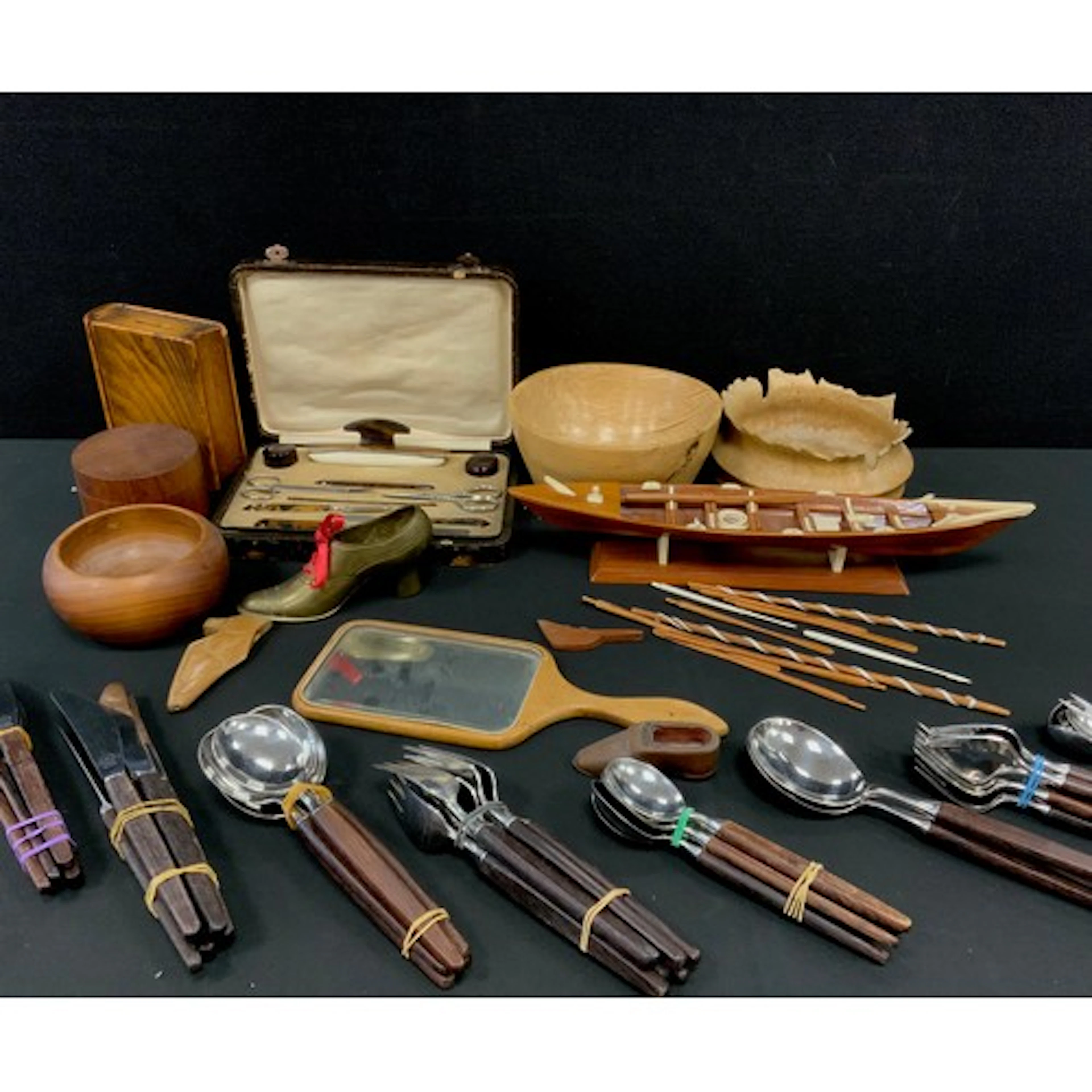 A mid 20th century Danish Lundtofte six setting canteen desi...