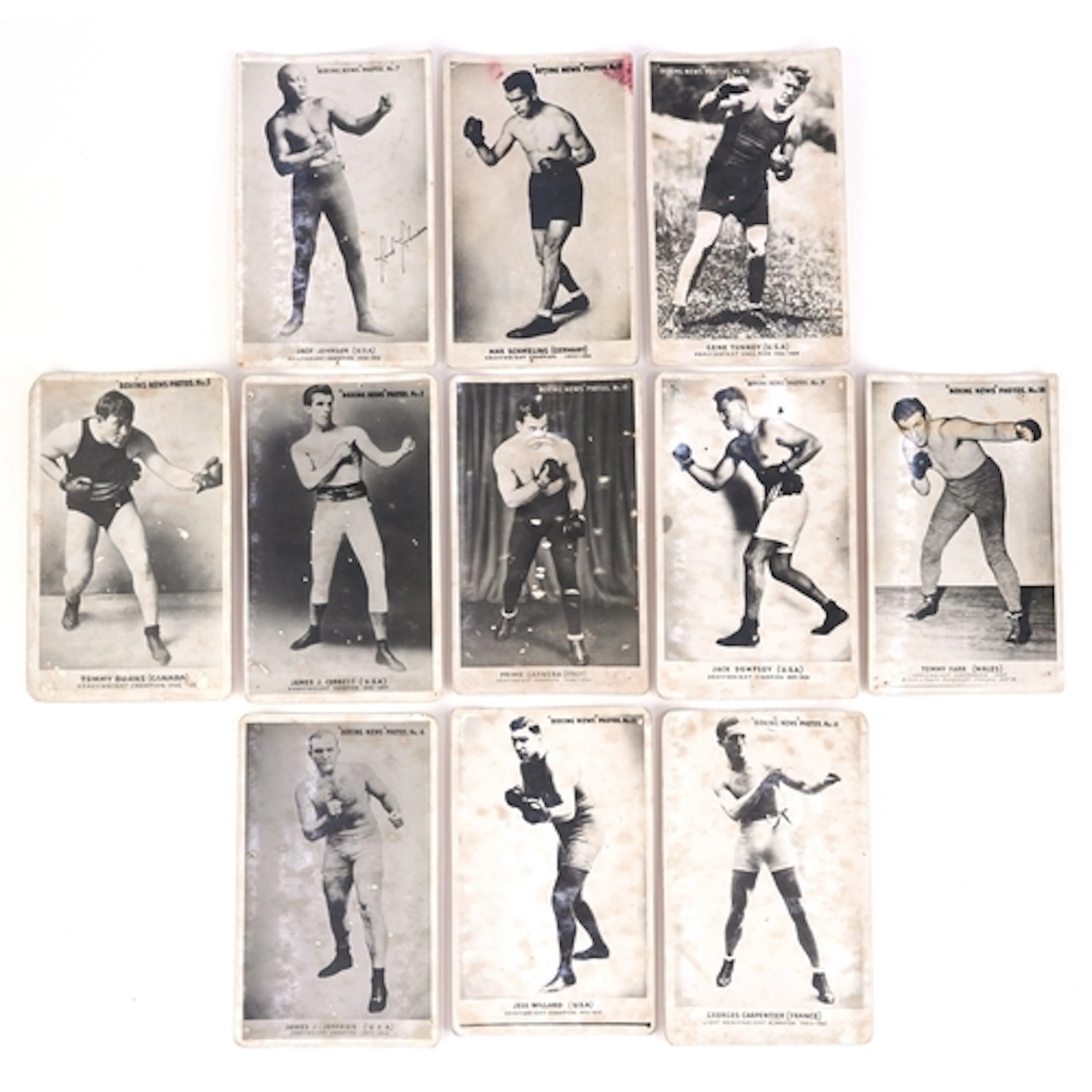 Boxing News Heavyweight Champion photo trade cards including...