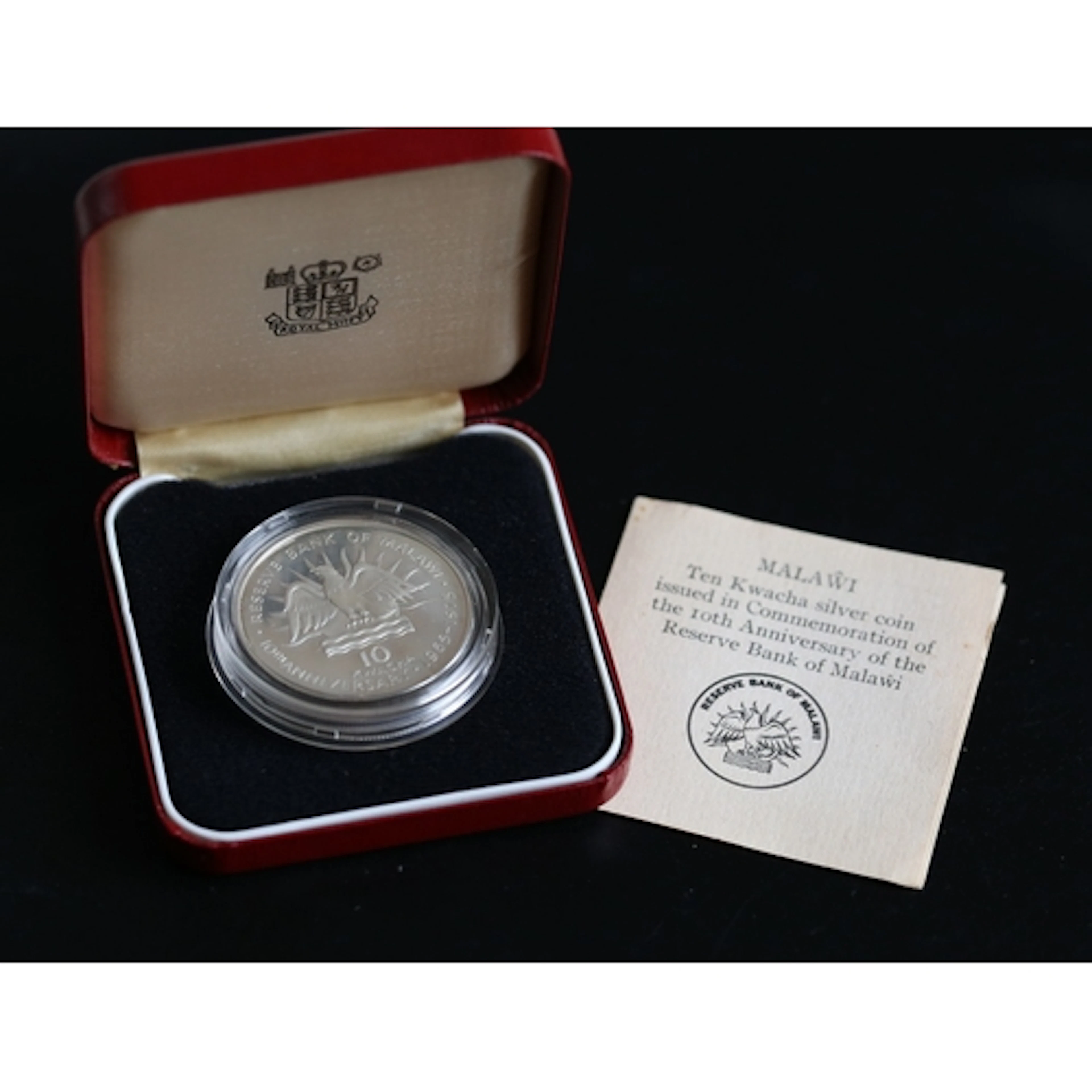 Sterling Silver Commemorative 10 Kwacha Coin 10th Anniversar...