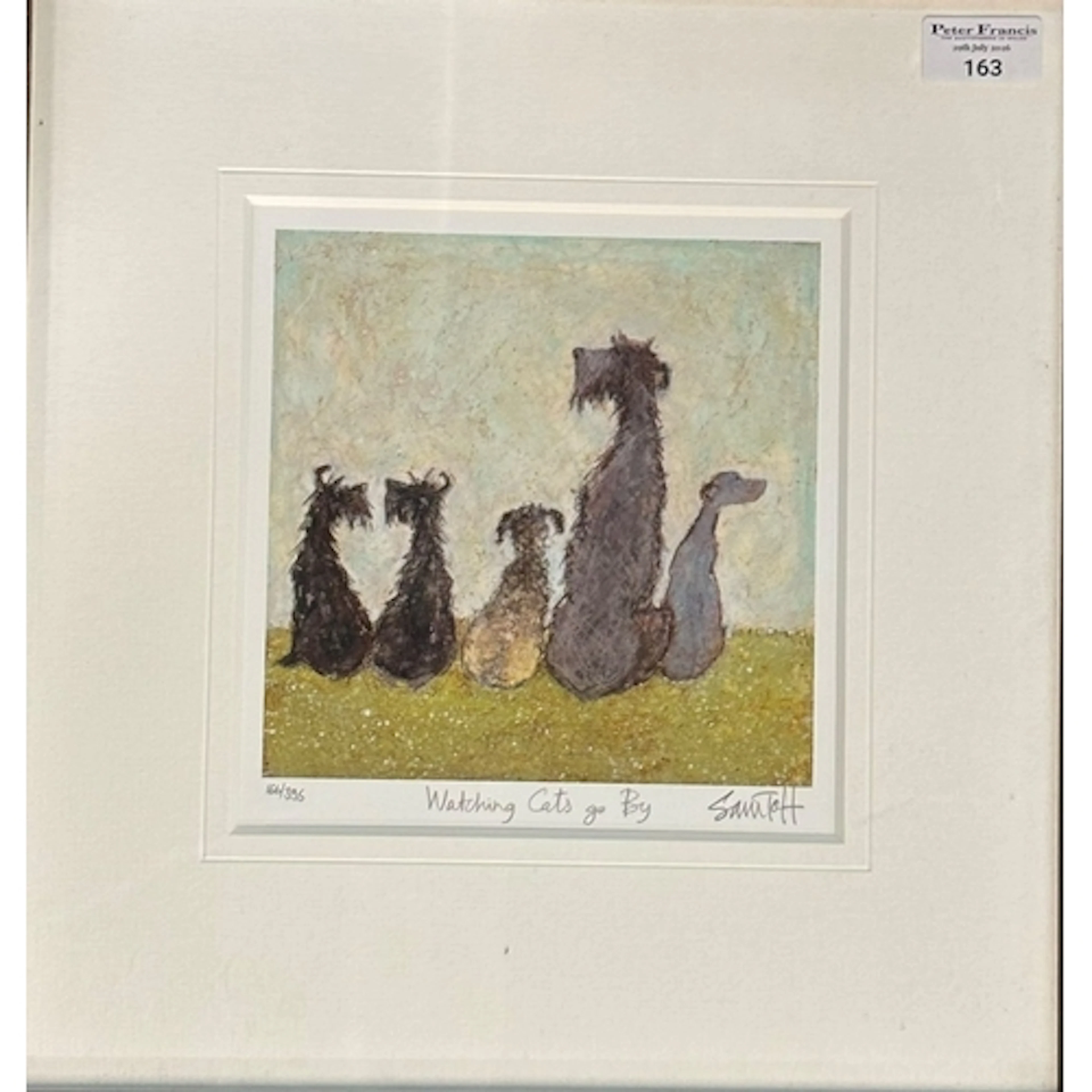 Sam Toft (British 20th century), 'Watching Cats Go By', limi...