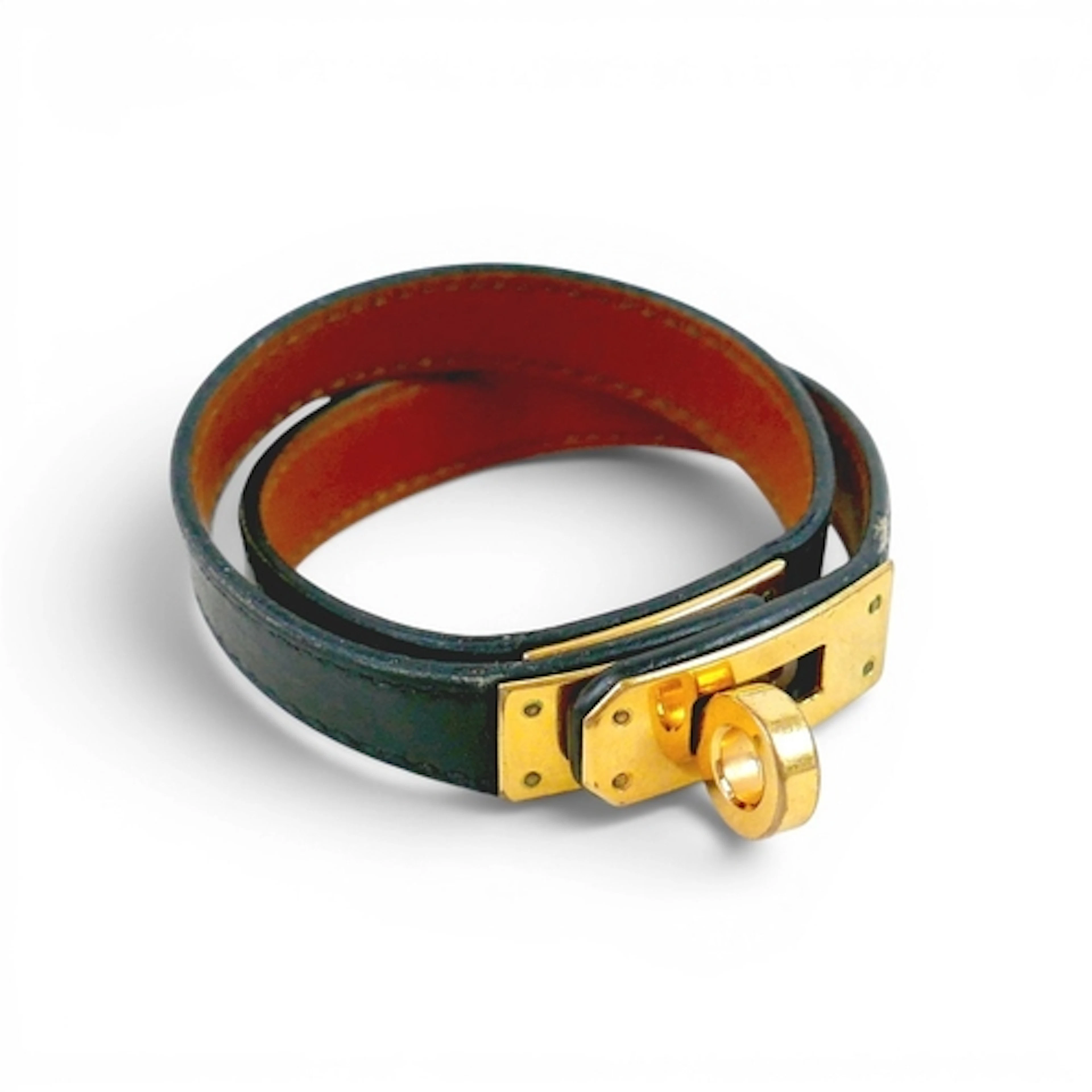HERMES KELLY DOUBLE TOUR LEATHER WRAP BRACELET. Hermes Kelly...