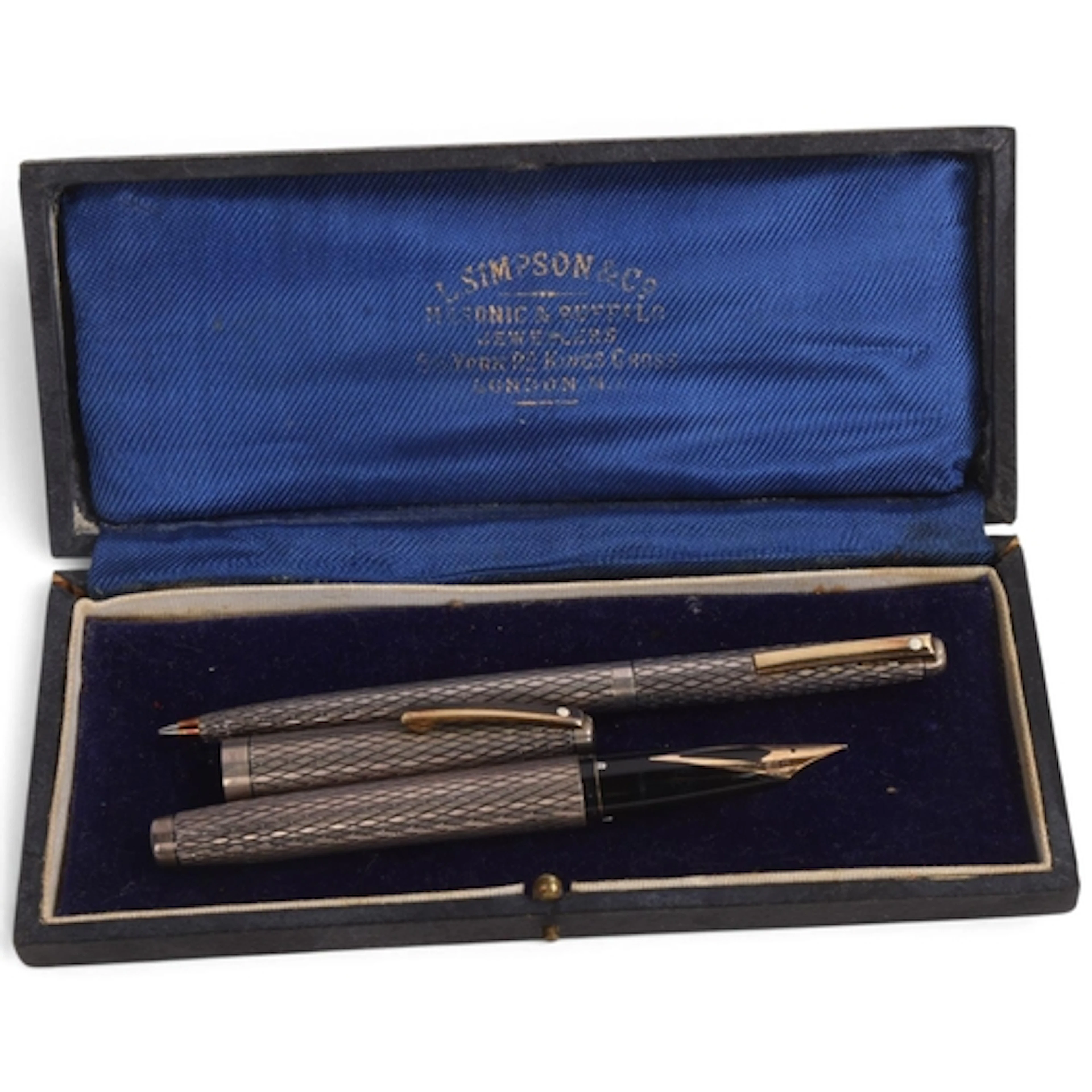 A Sheaffer Imperial Sterling silver fountain pen with 14ct g...