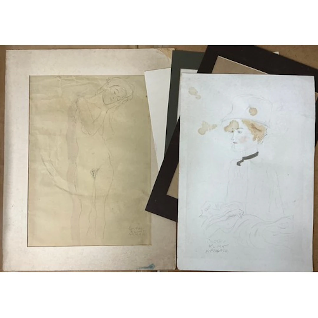 A folio of artist’s sketches, after Gustav Klimt, the larges...