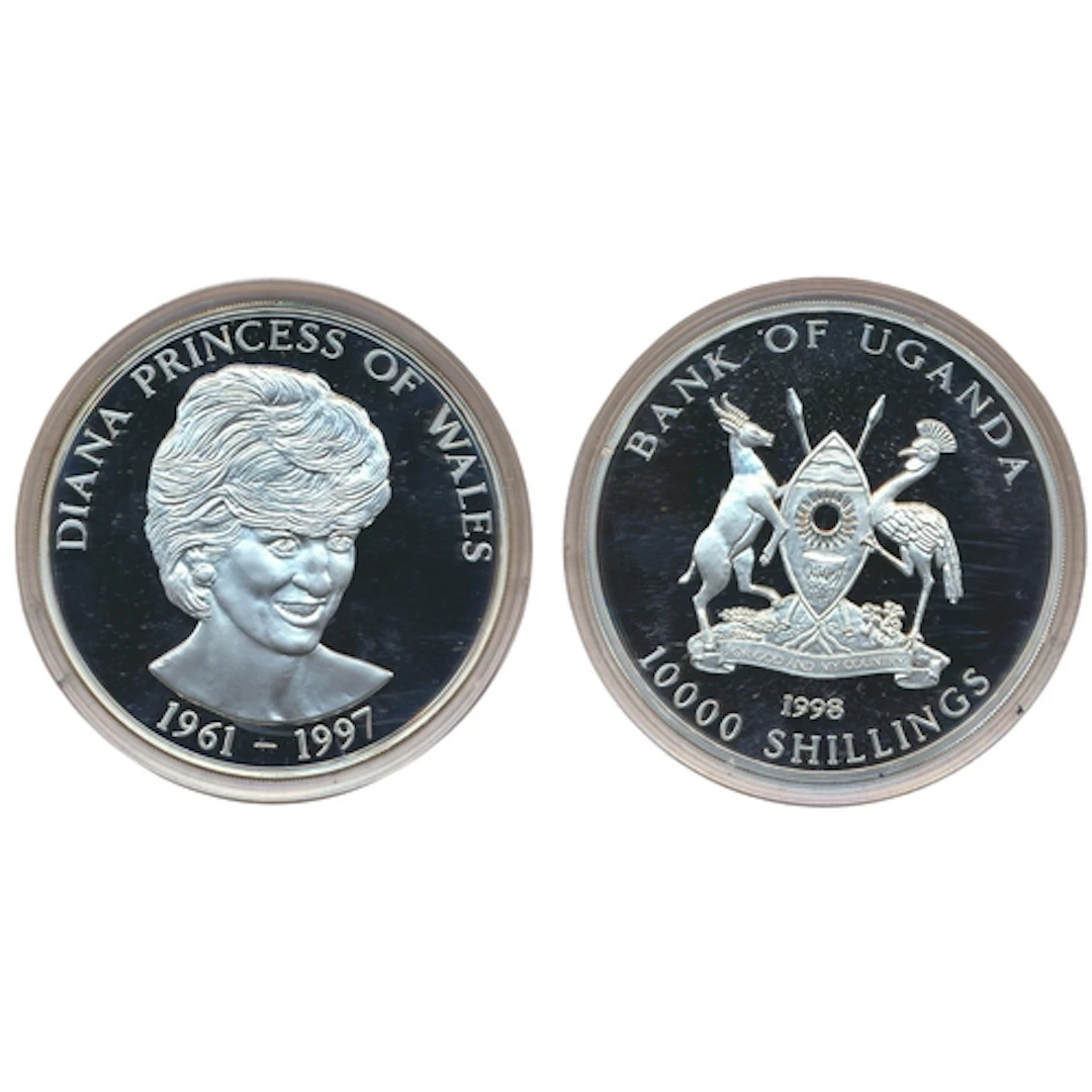 Uganda. 1997 10000 shillings boxed 5oz silver proof FDC. (Y)