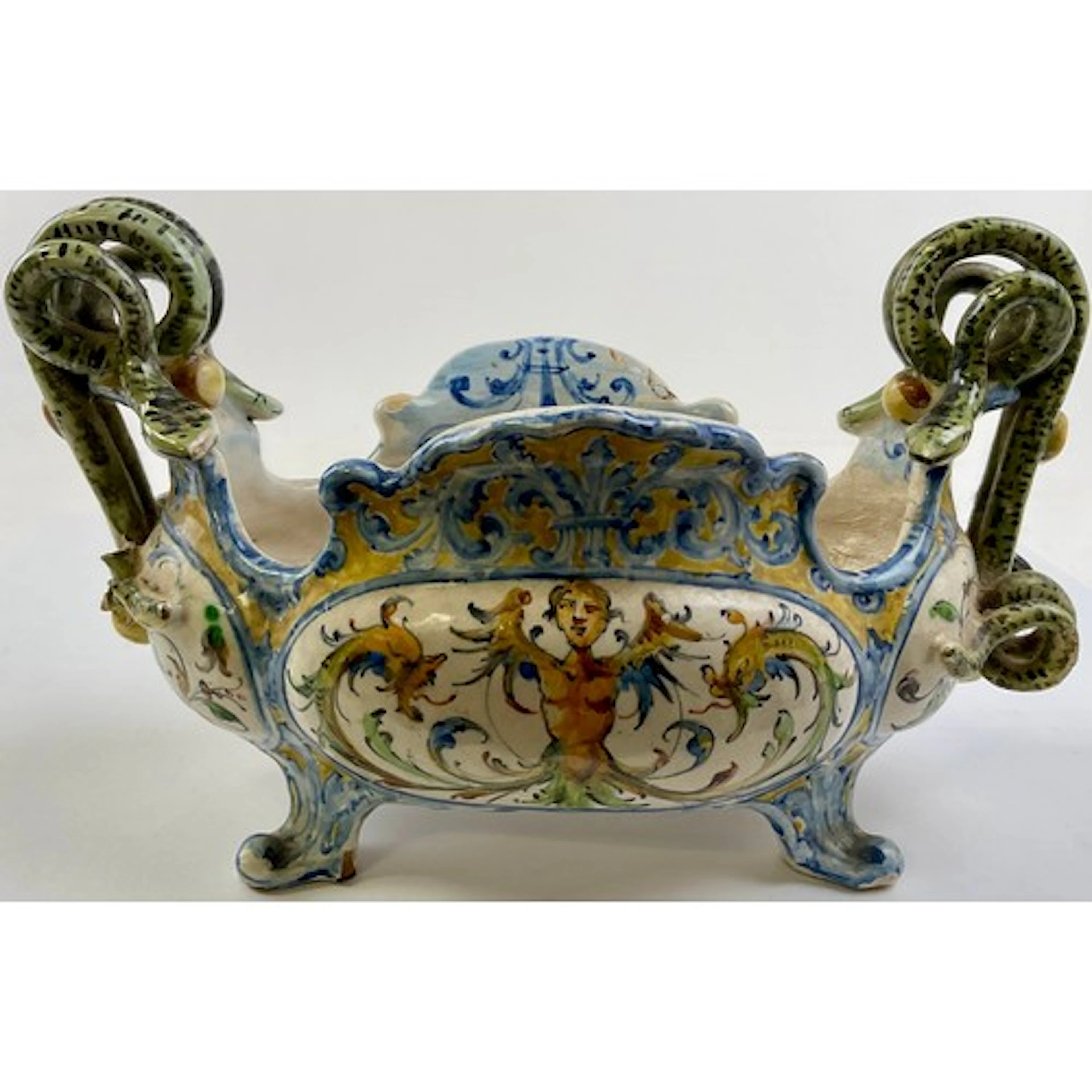 An Italian maiolica bombe shaped jardiniere, in the manner o...