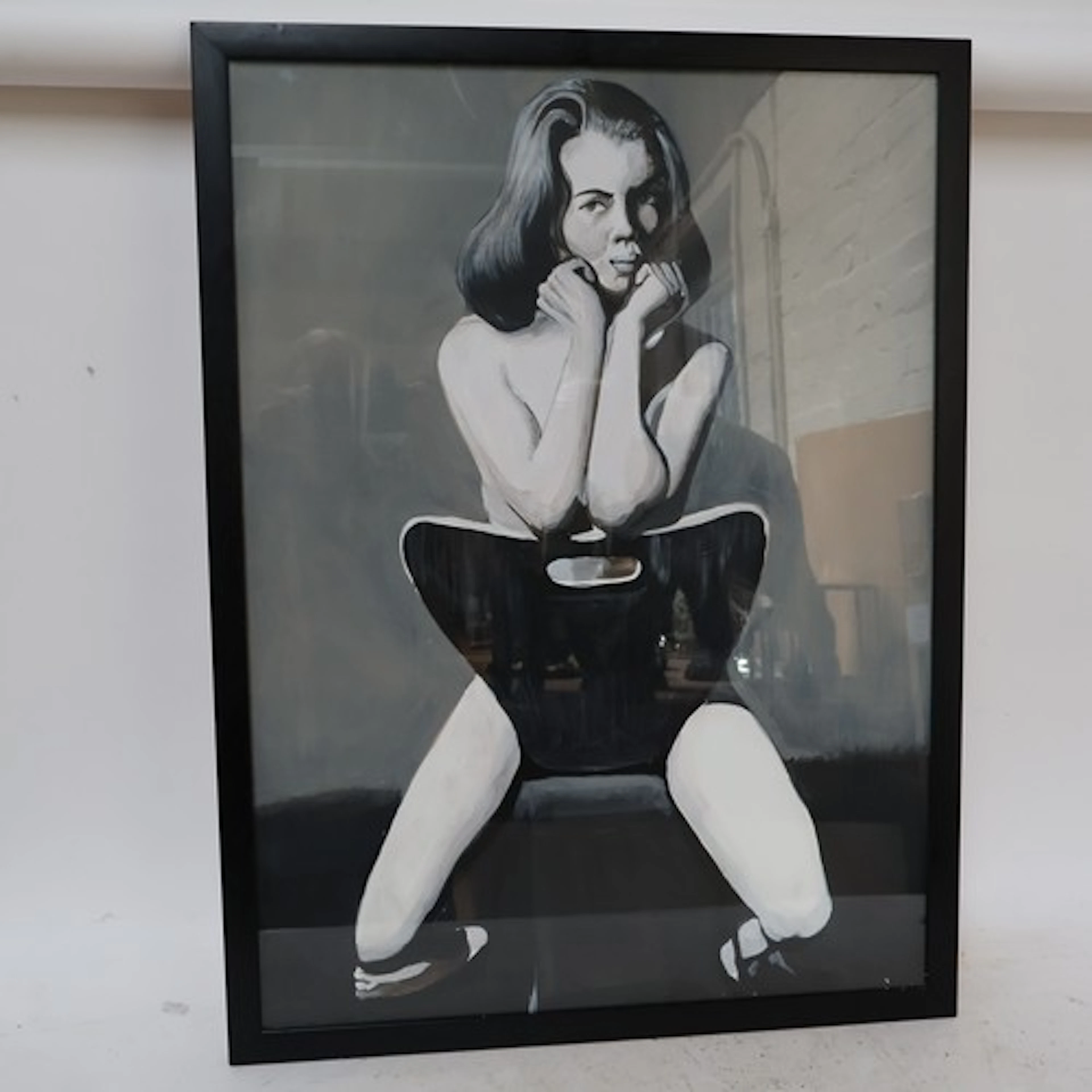 Clive Fredriksson "Christine Keeler - The Chair" Oil on boar...