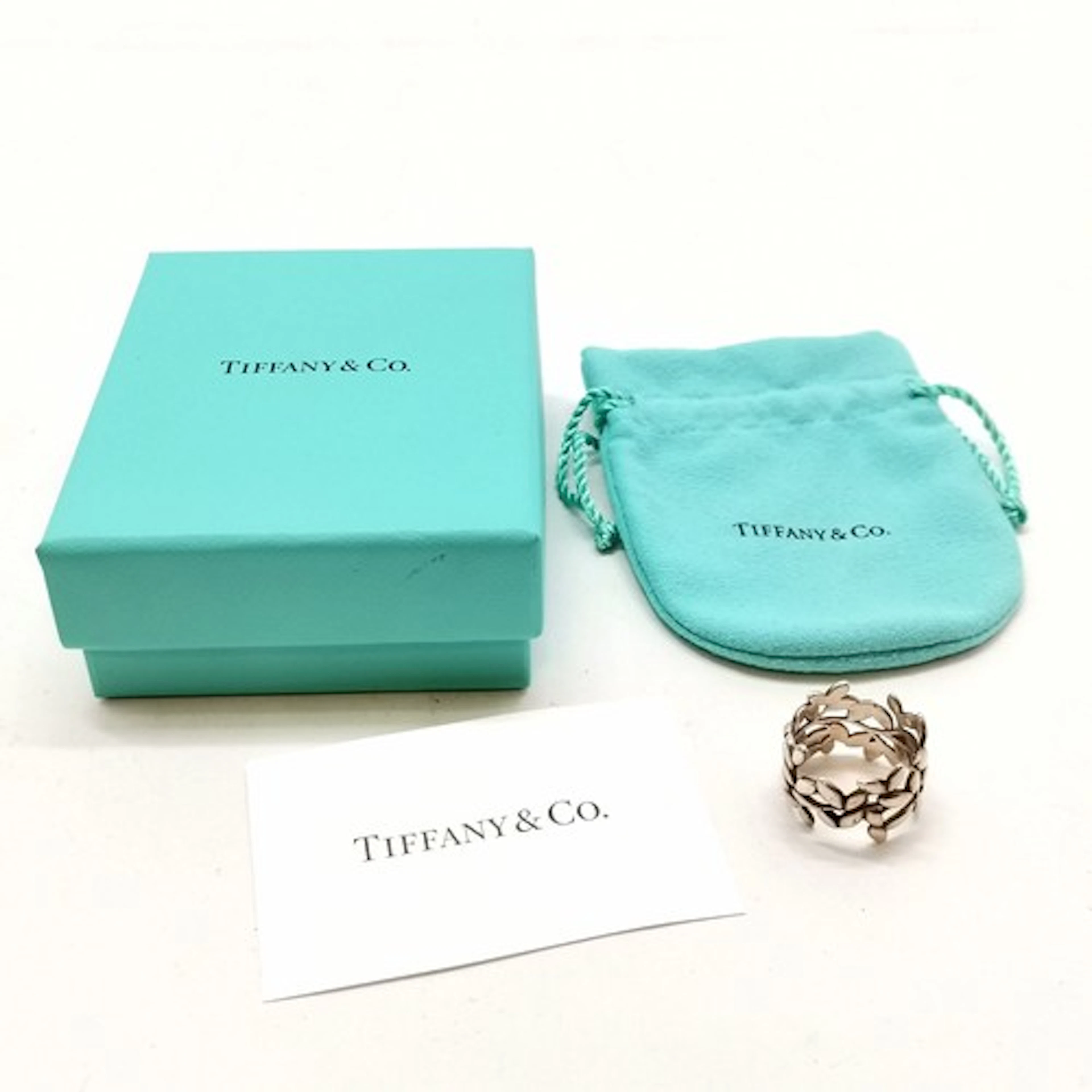 Tiffany & Co Paloma Picasso silver olive leaf ring - size si...