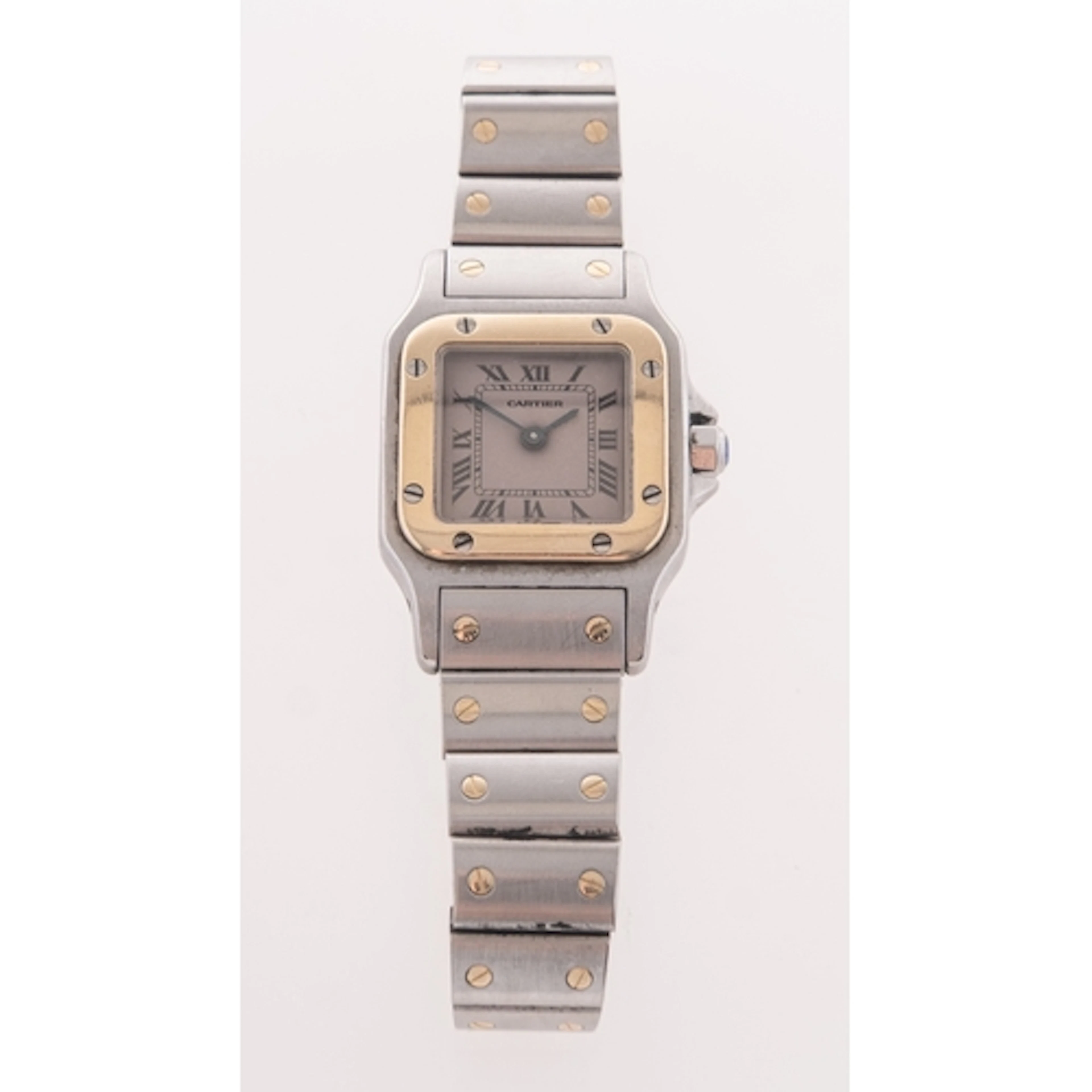 Cartier Santos a stainless-steel and gold wristwatch, the sq...