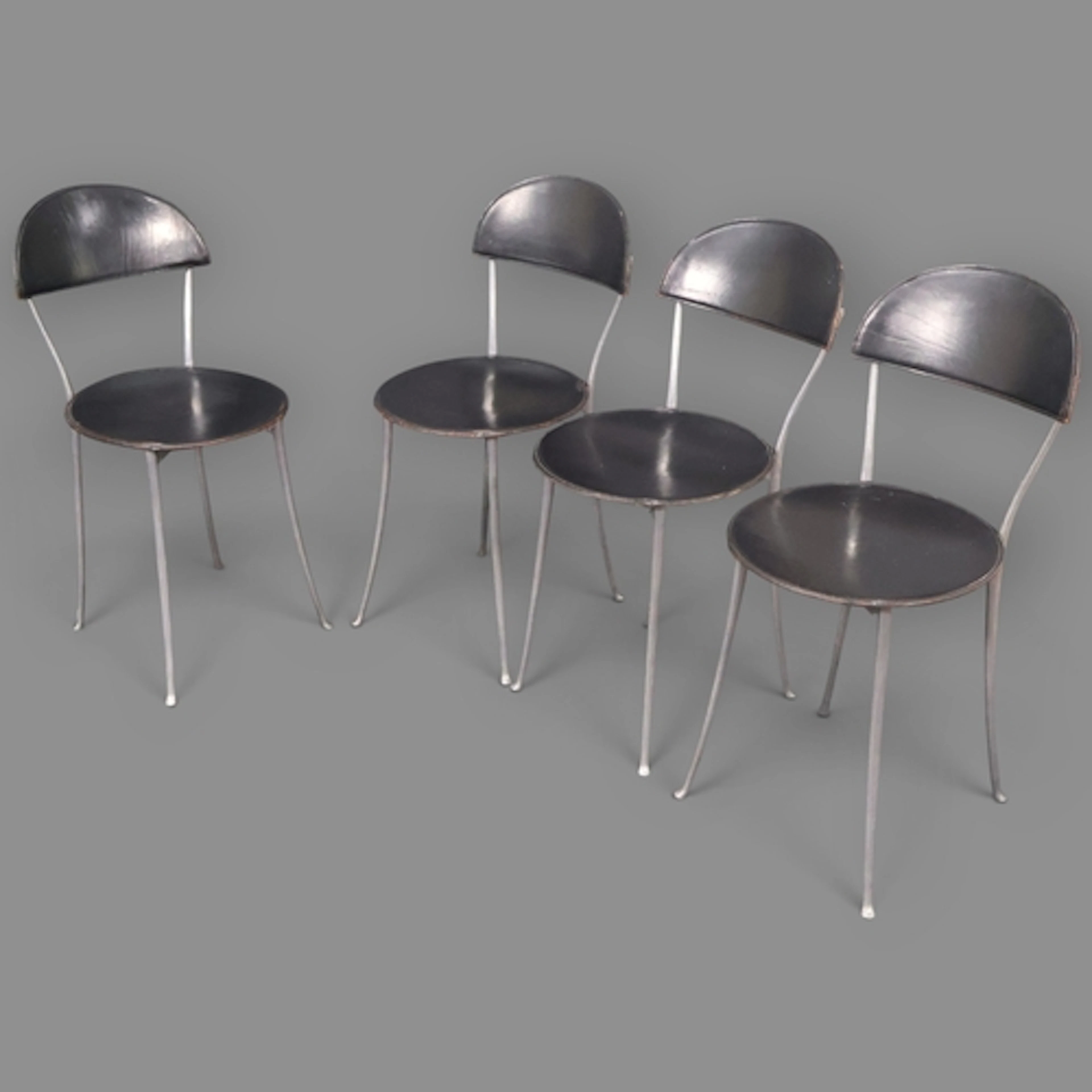 A set of 4 post modern Zanotta Tonietta chairs by Enzo Mari ...