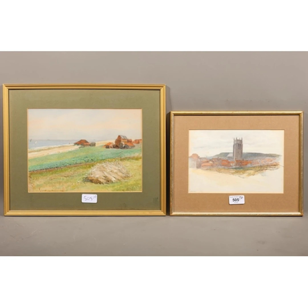 JAMES GOW, Southwold, watercolour painting, signed and dated...