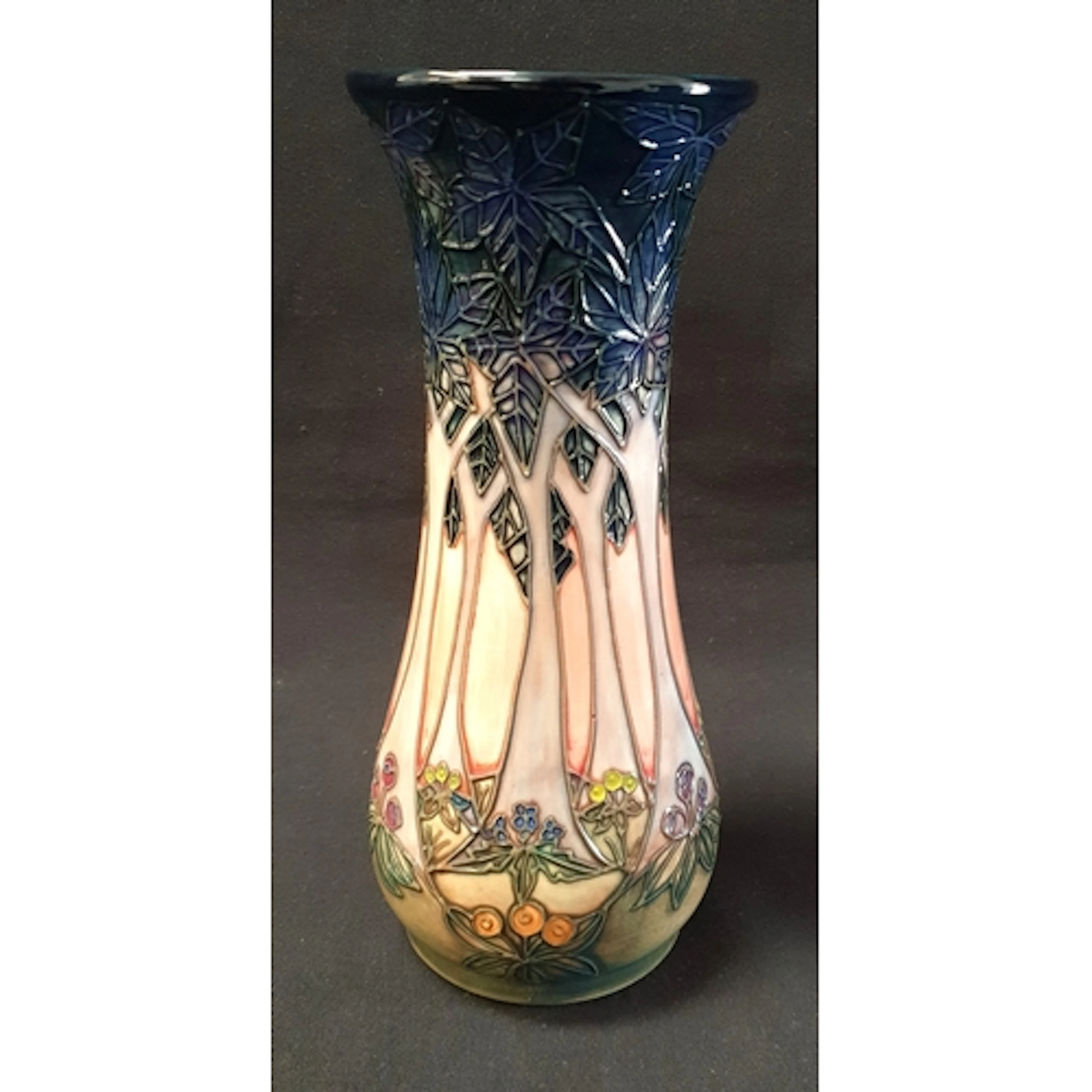 MOORCROFT POTTERY CLUNY PATTERN VASE the design by Sally Tuf...