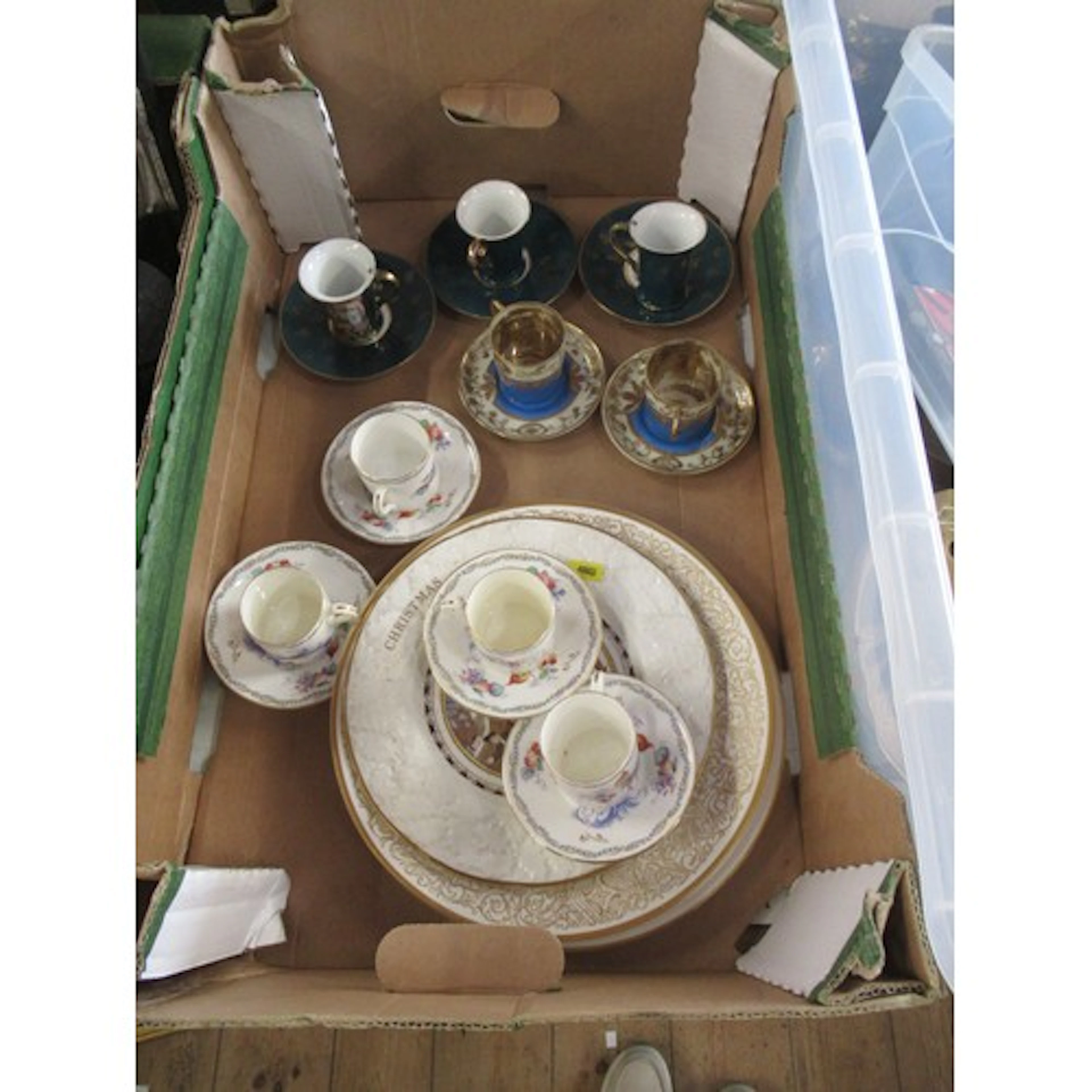 A box of china to include Shelley Versailles pattern