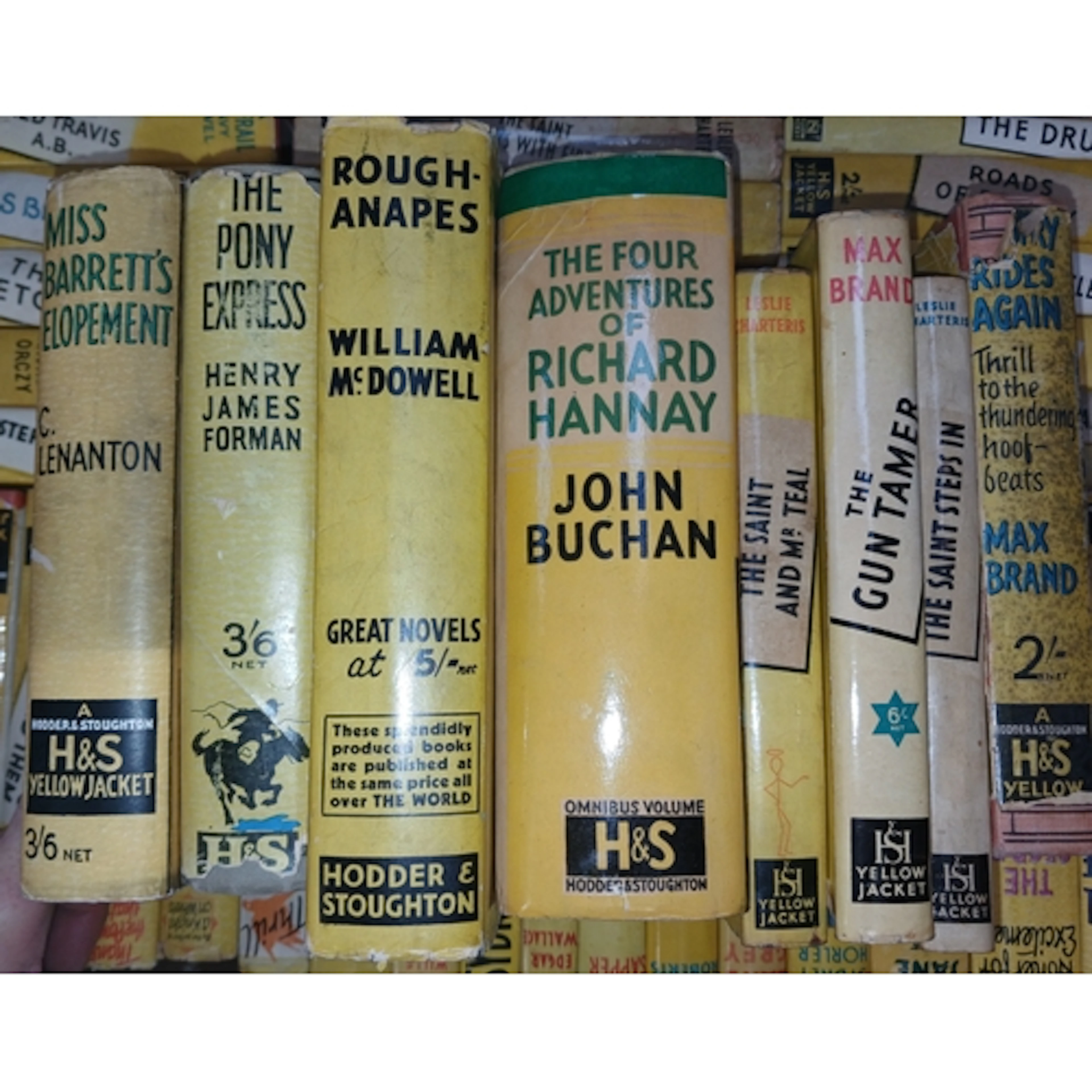 A box of assorted Hodder & Stoughton yellow jackets, various...