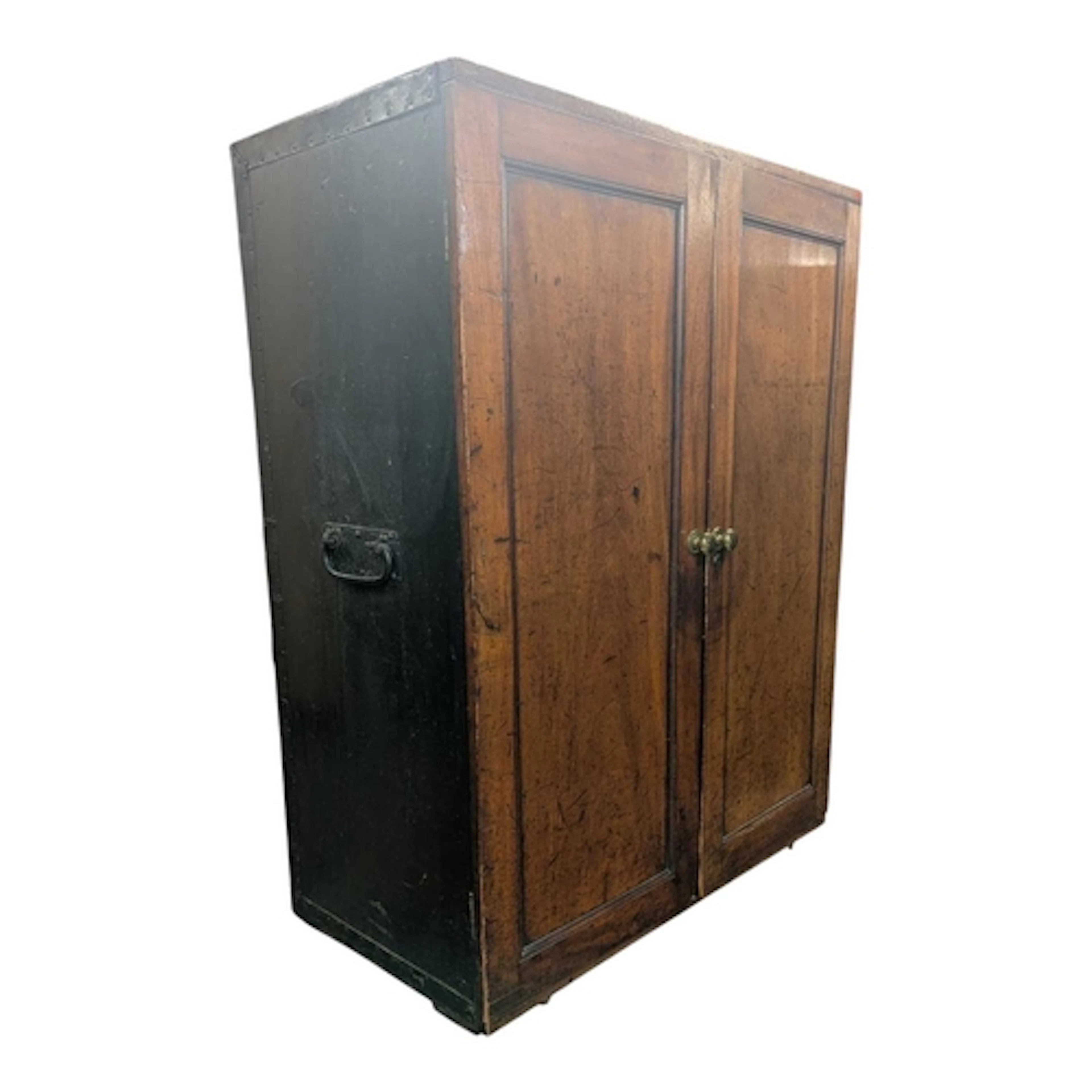A 19th century Victorian mahogany double door cupboard. Each...