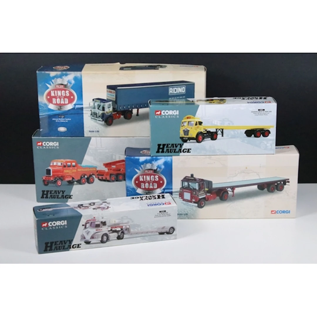Five boxed Corgi 1/50 diecast haulage models to include 3 x ...