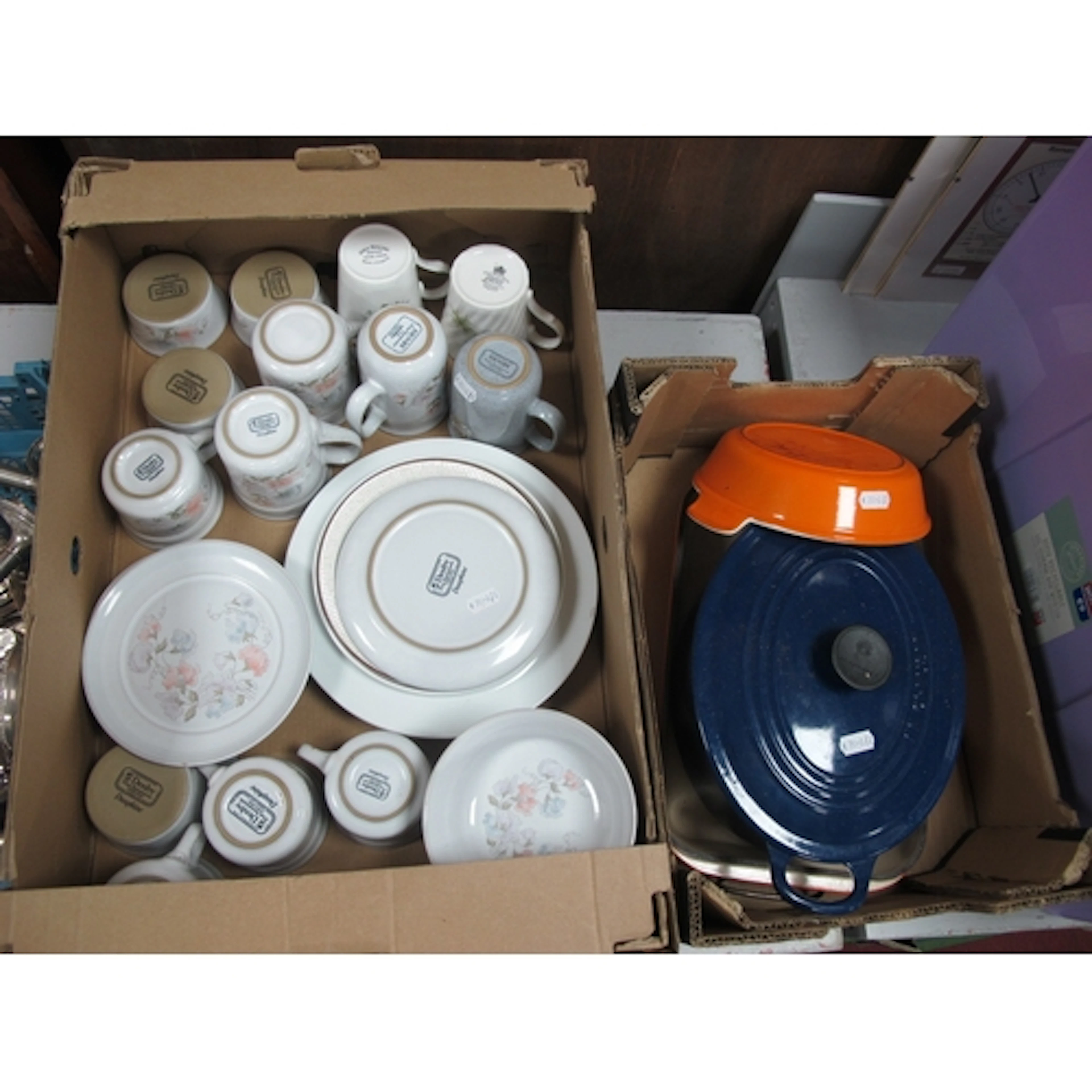 Kitchenware, including Le Creuset orange enamelled cast iron...