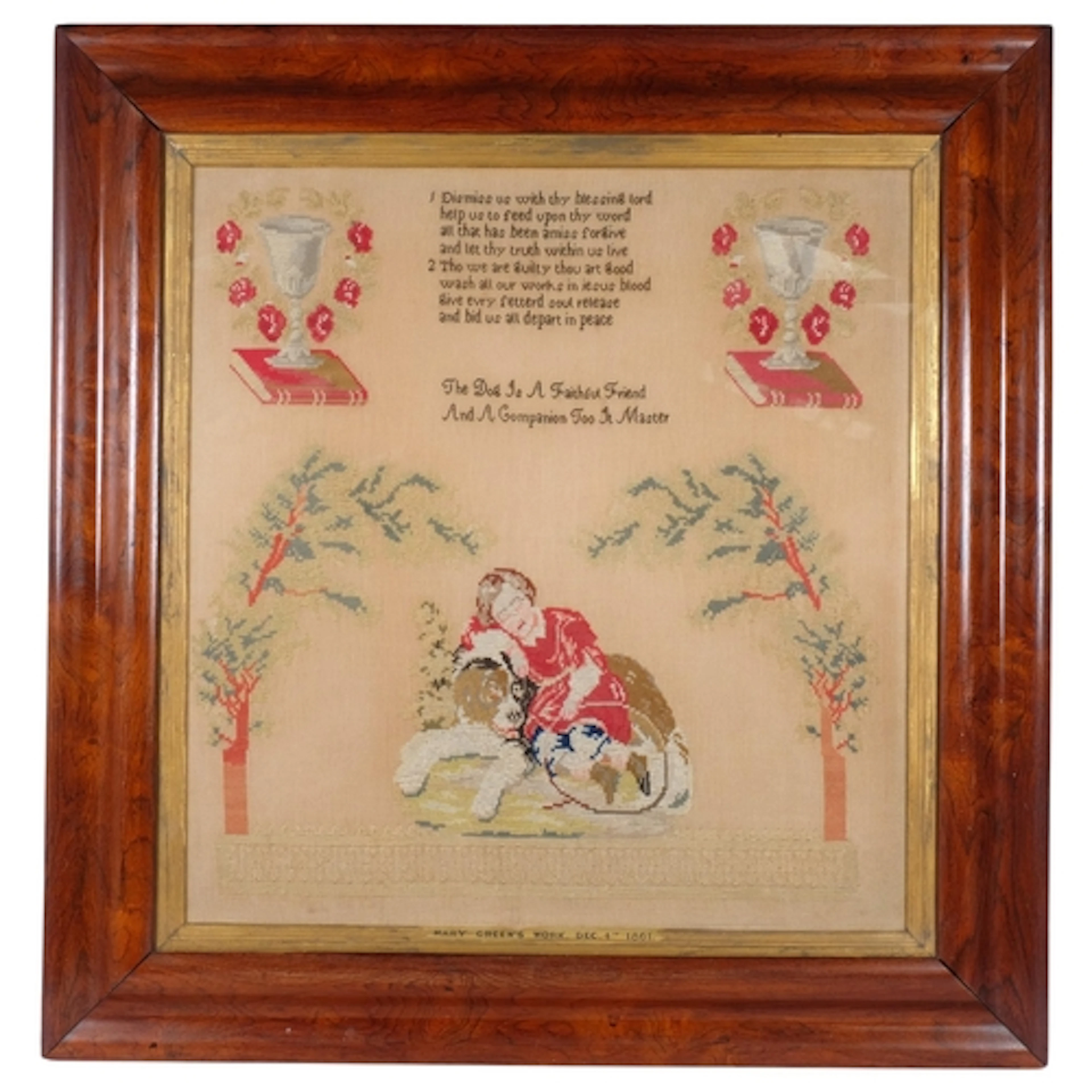 A large 19th century needlework sampler, "Mary Green's Work ...