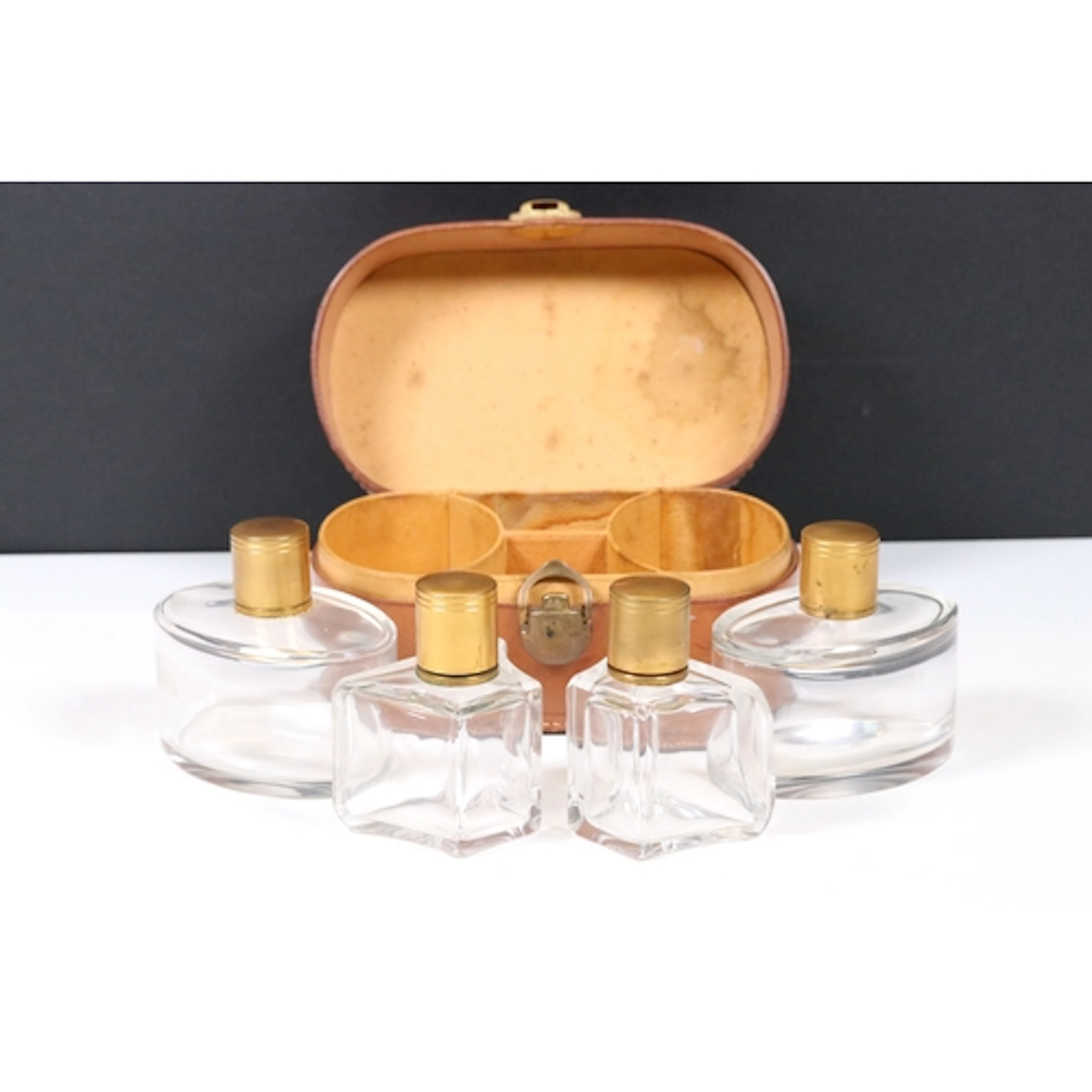 Early-Mid 20th Century French leather travel vanity case, wi...
